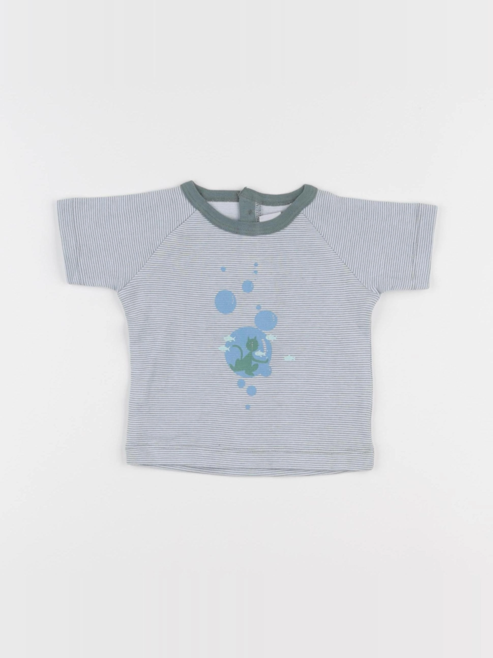 Petit Bateau - tee-shirt vert - 6 mois