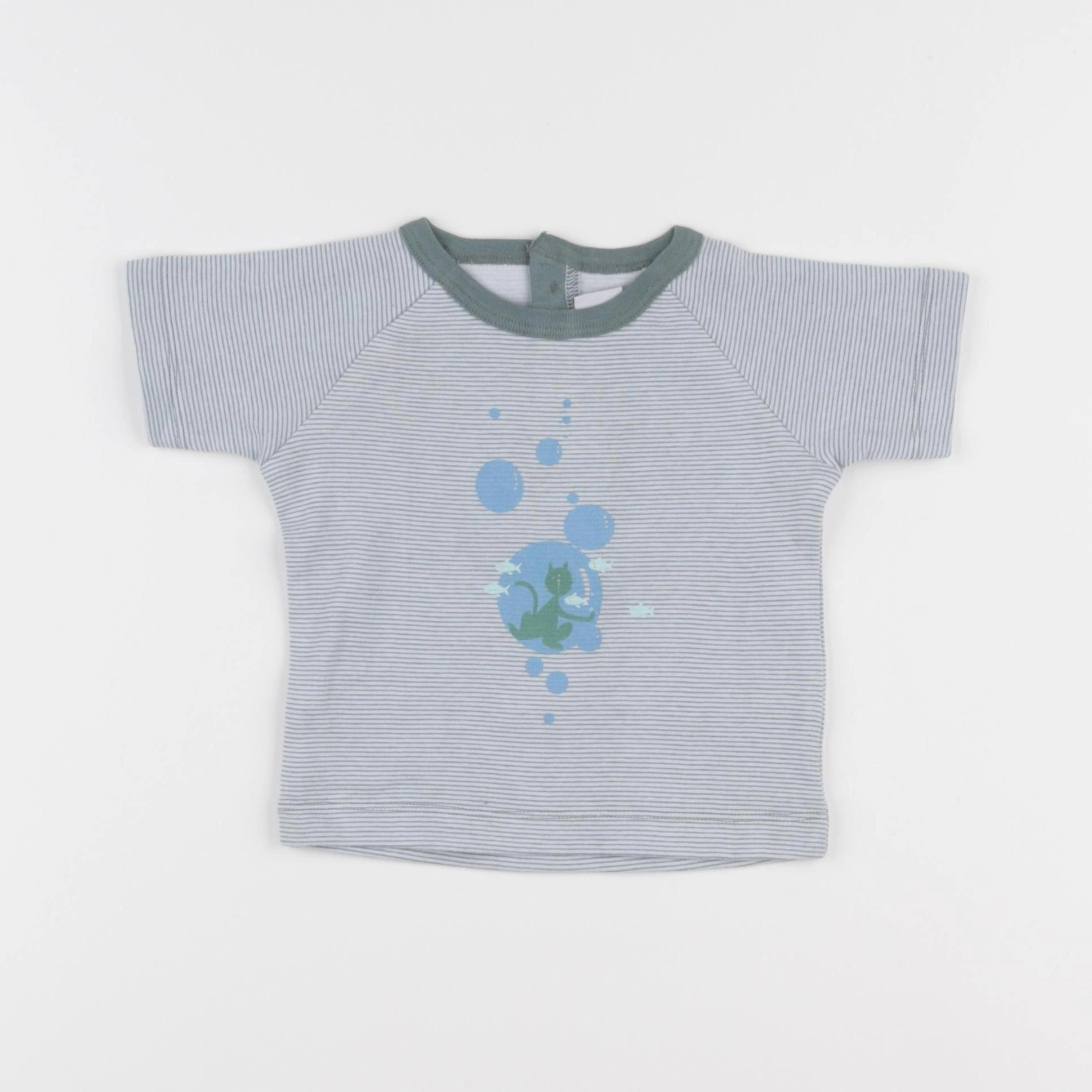 Petit Bateau - tee-shirt vert - 6 mois