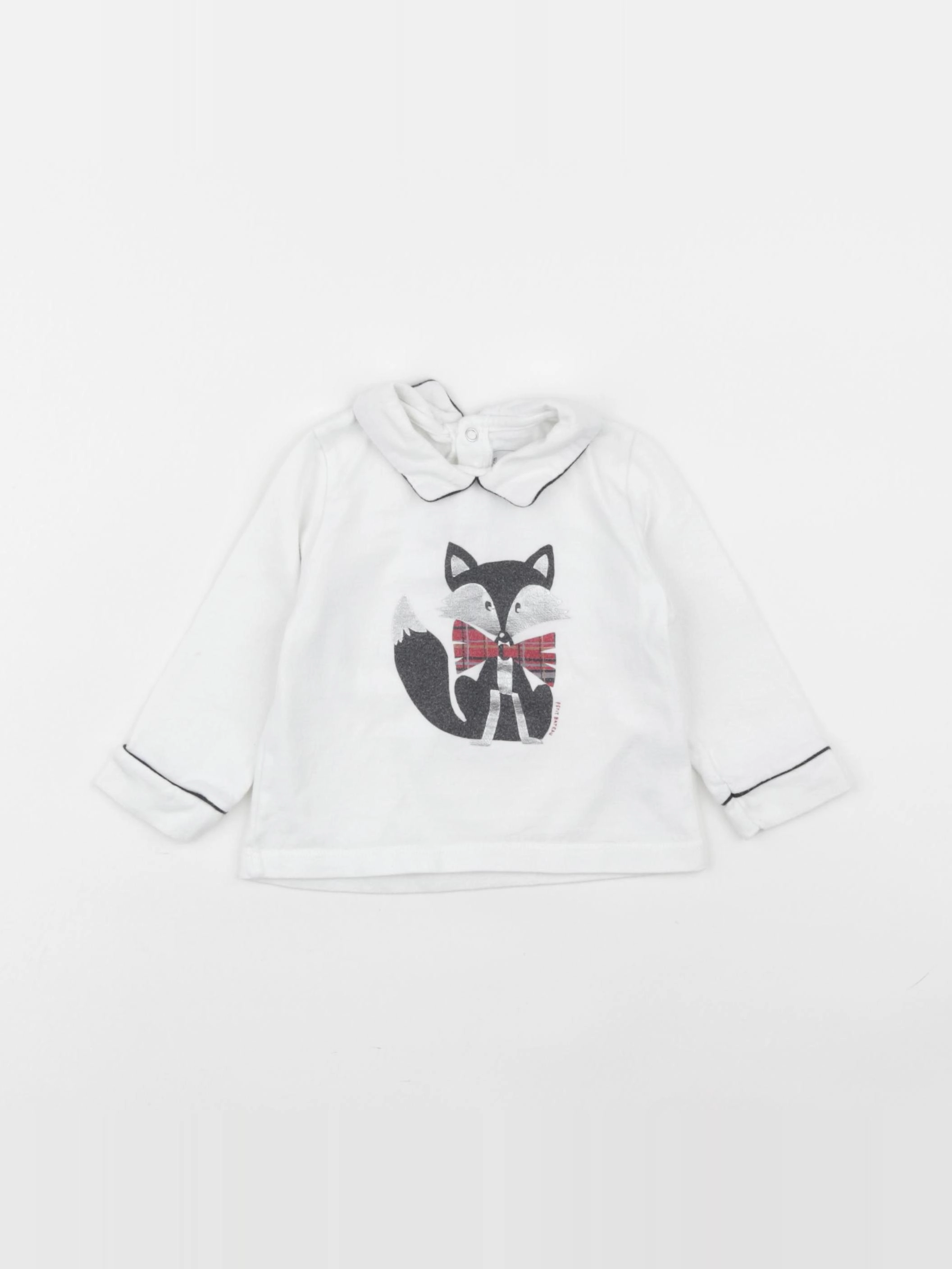 Petit Bateau - tee-shirt blanc - 12 mois
