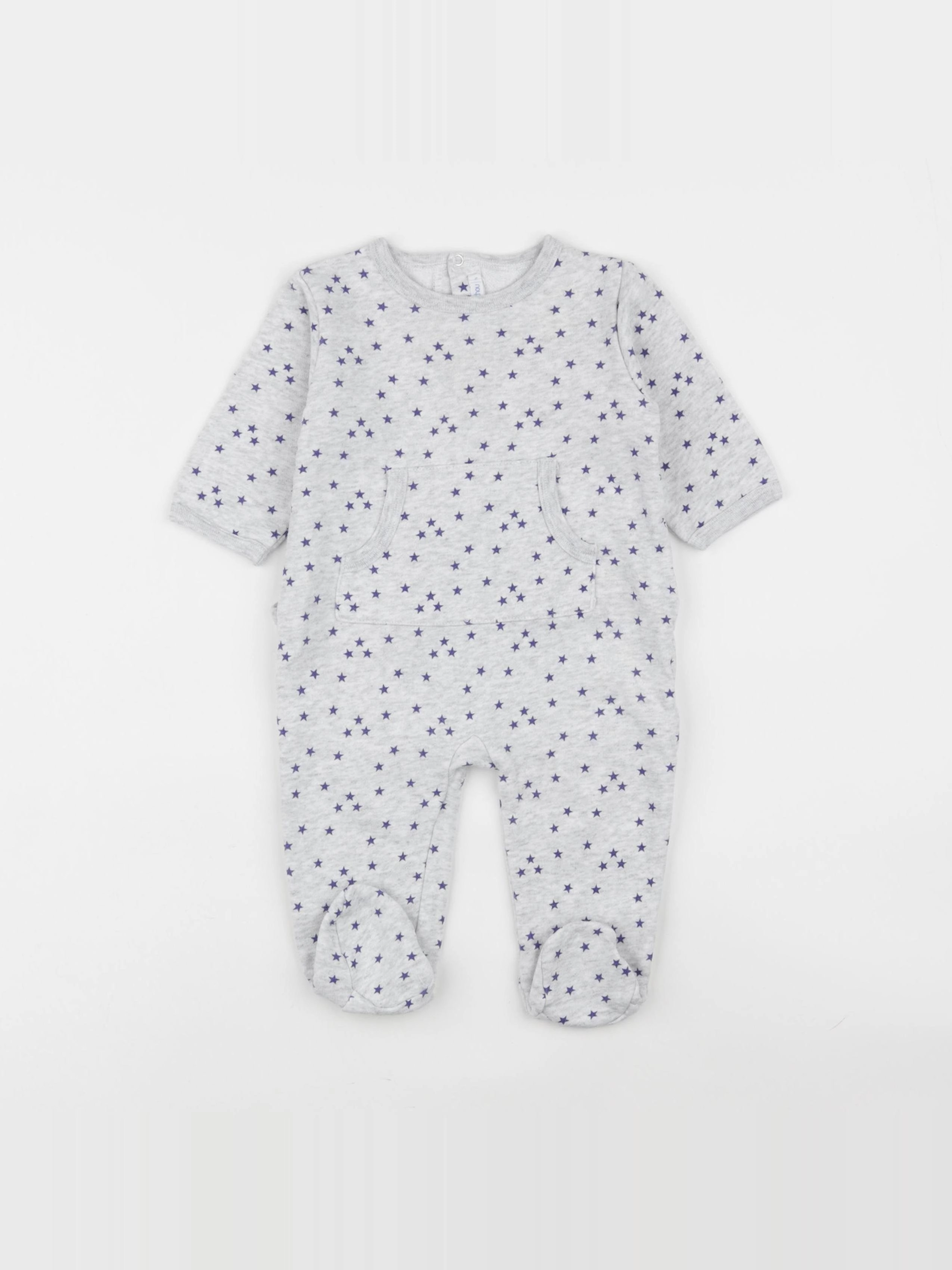 Boutchou - pyjama coton gris, bleu - 6 mois