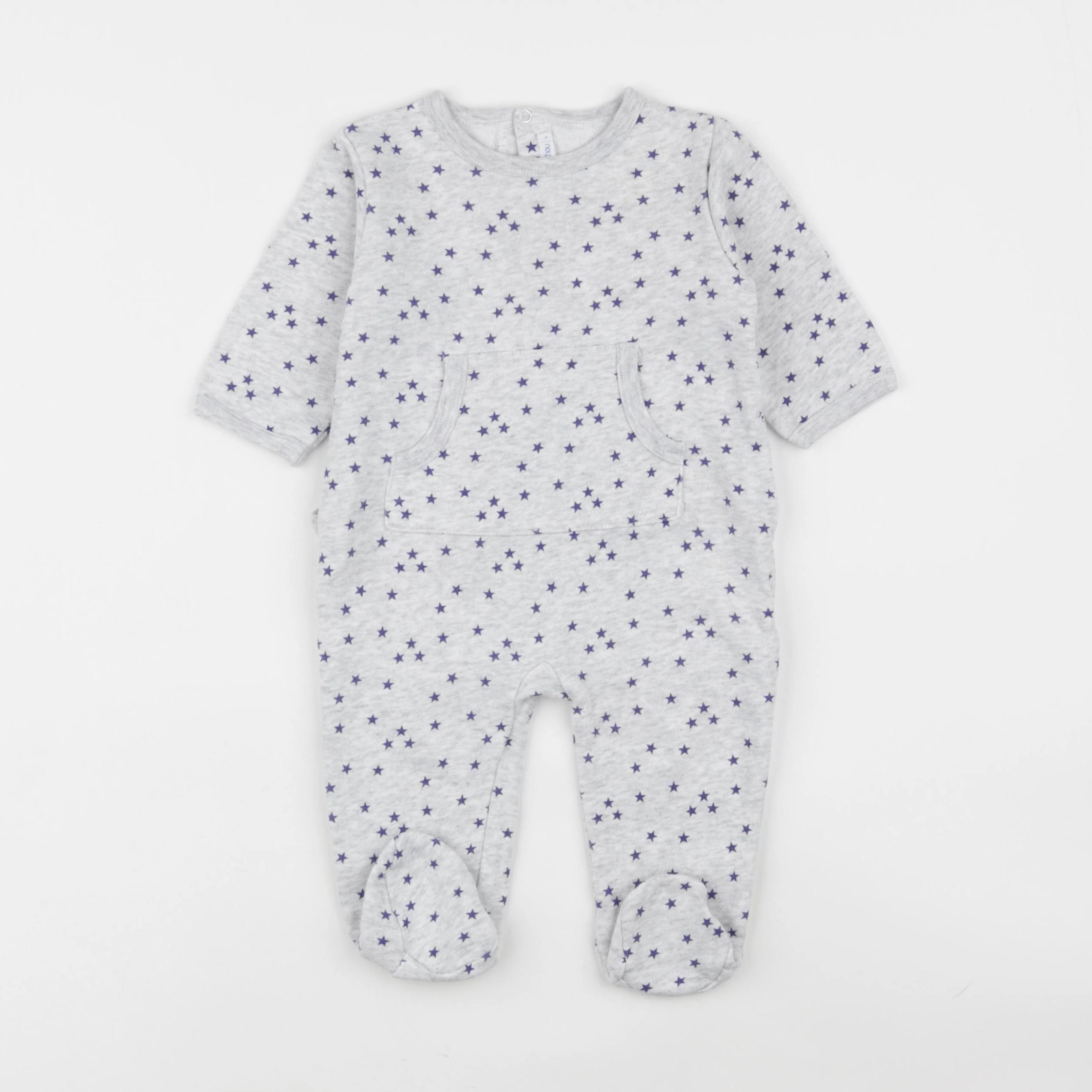 Boutchou - pyjama coton gris, bleu - 6 mois