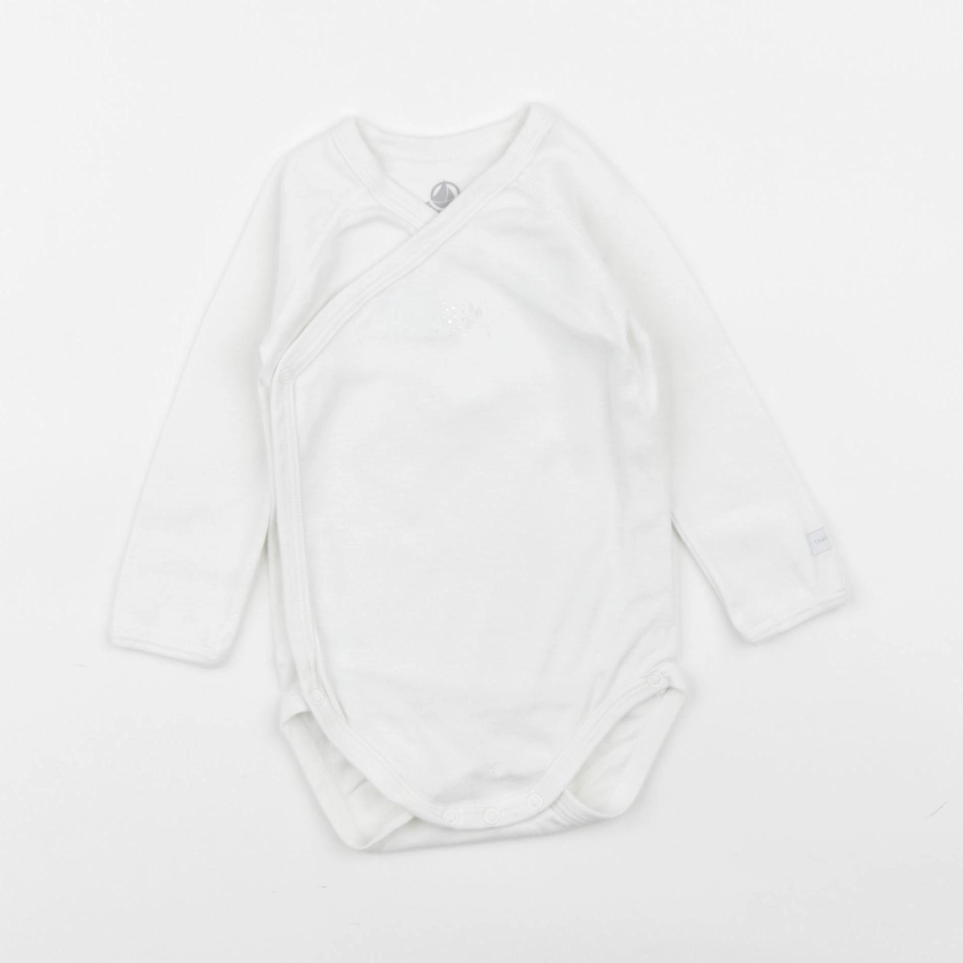 Petit Bateau - body blanc, argent - 12 mois