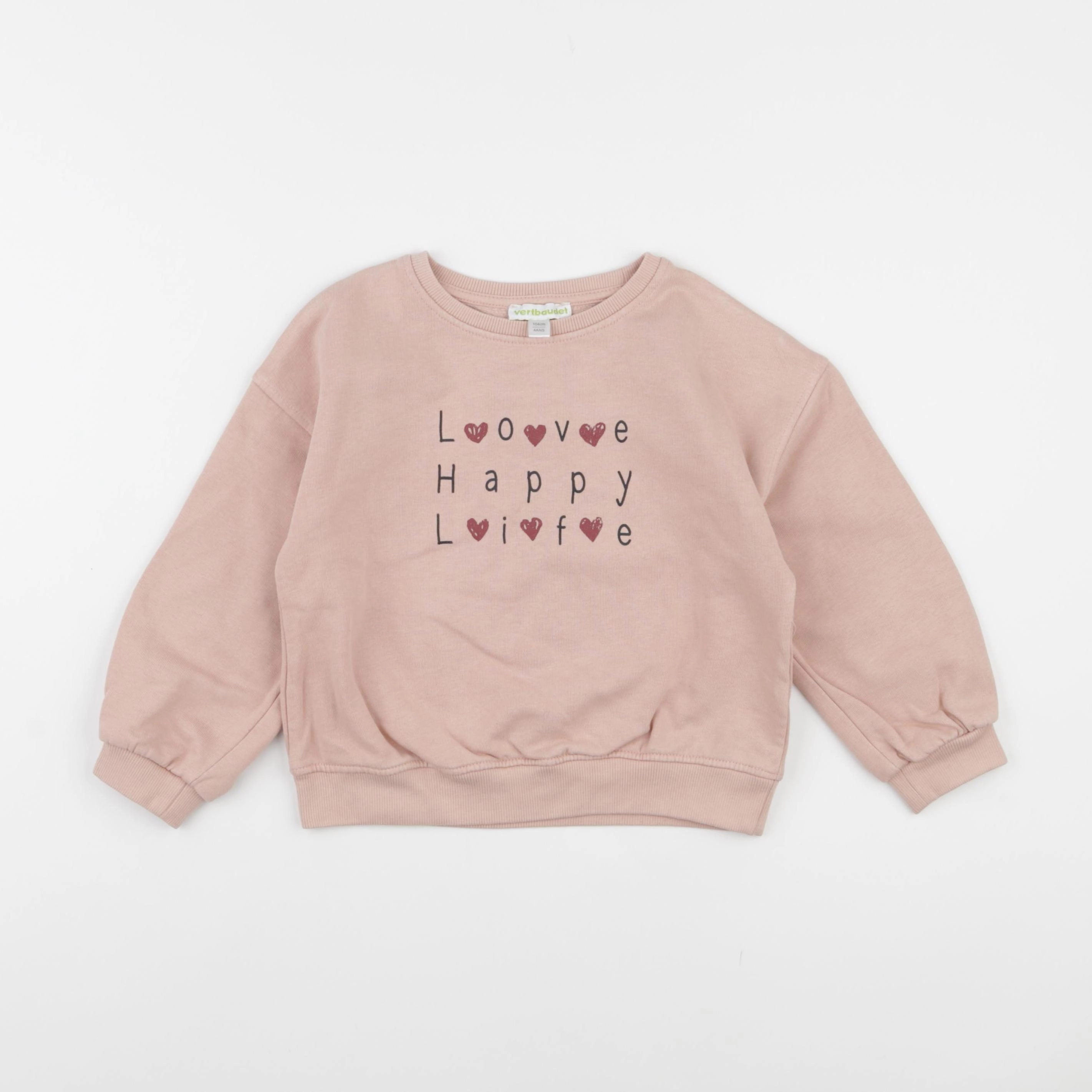 Vertbaudet - sweat rose - 4 ans