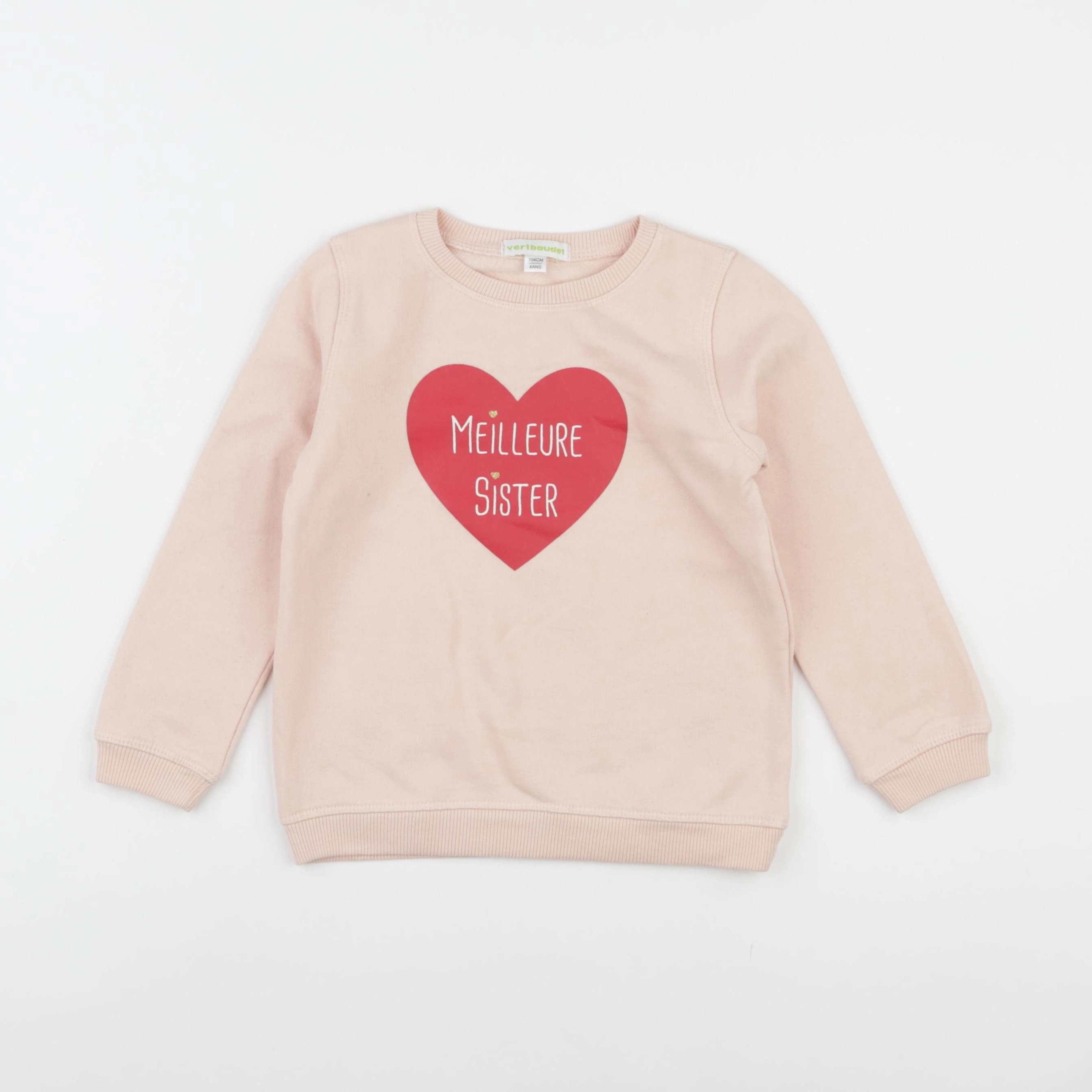 Vertbaudet - sweat rose - 4 ans
