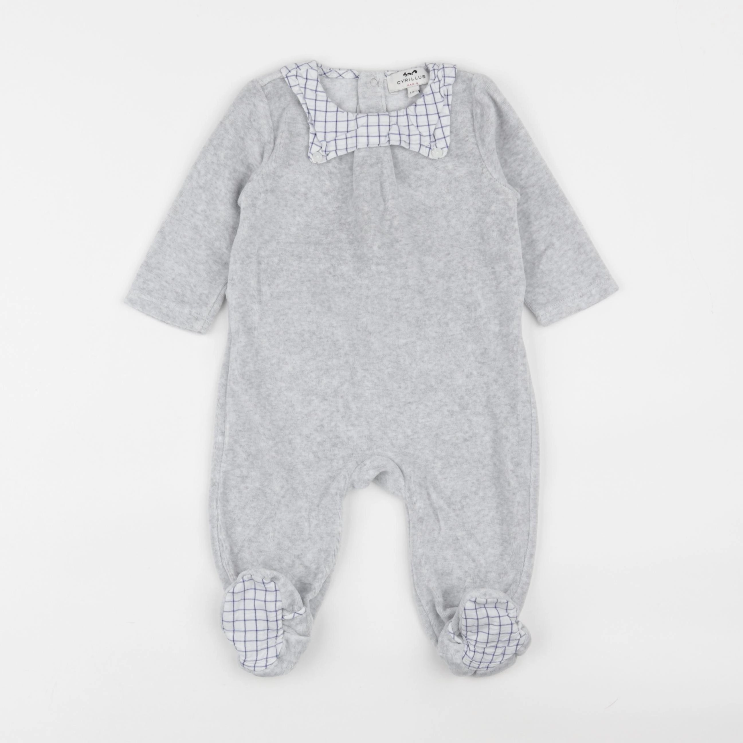 Cyrillus - pyjama velours gris - 12 mois