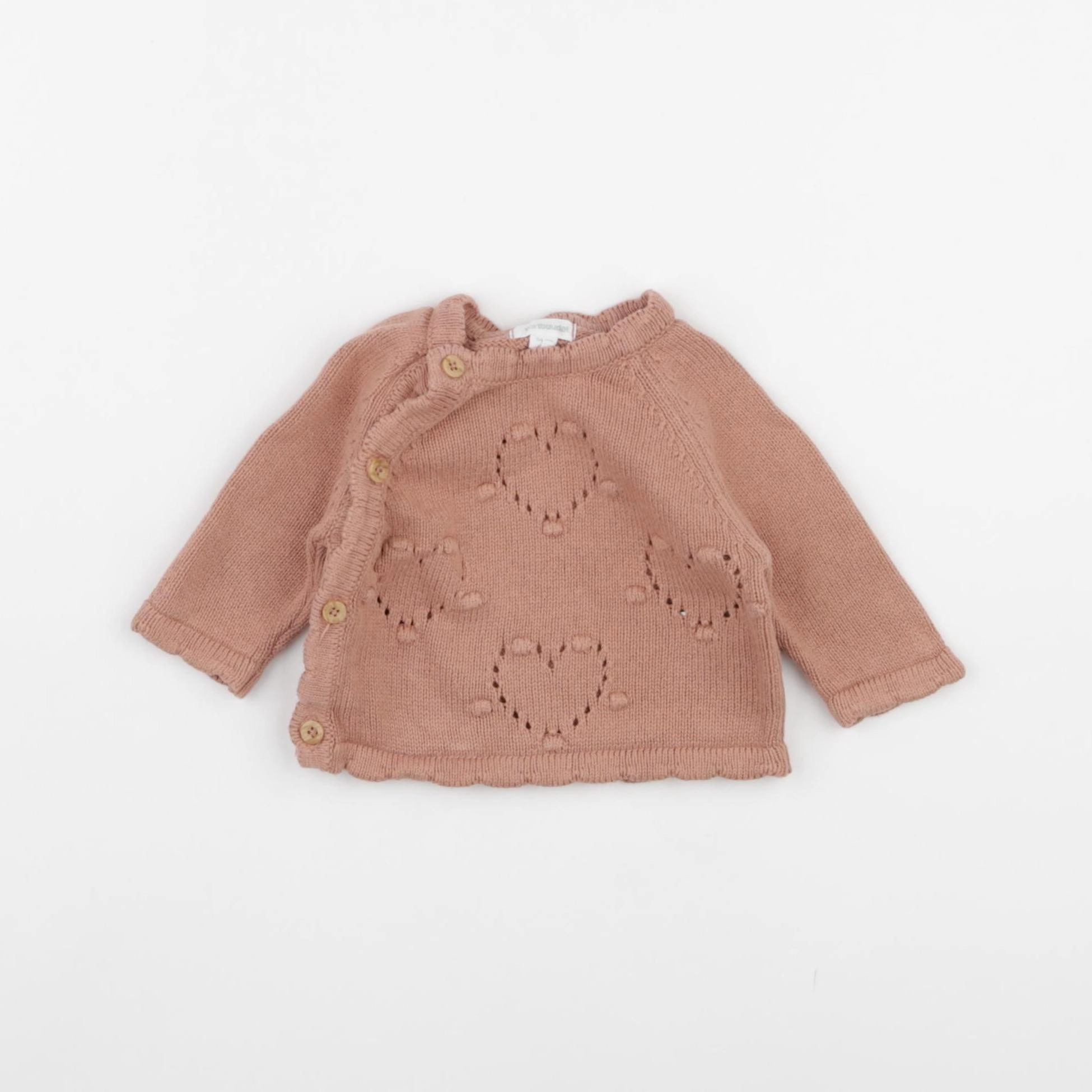 Vertbaudet - pull marron - 1 mois