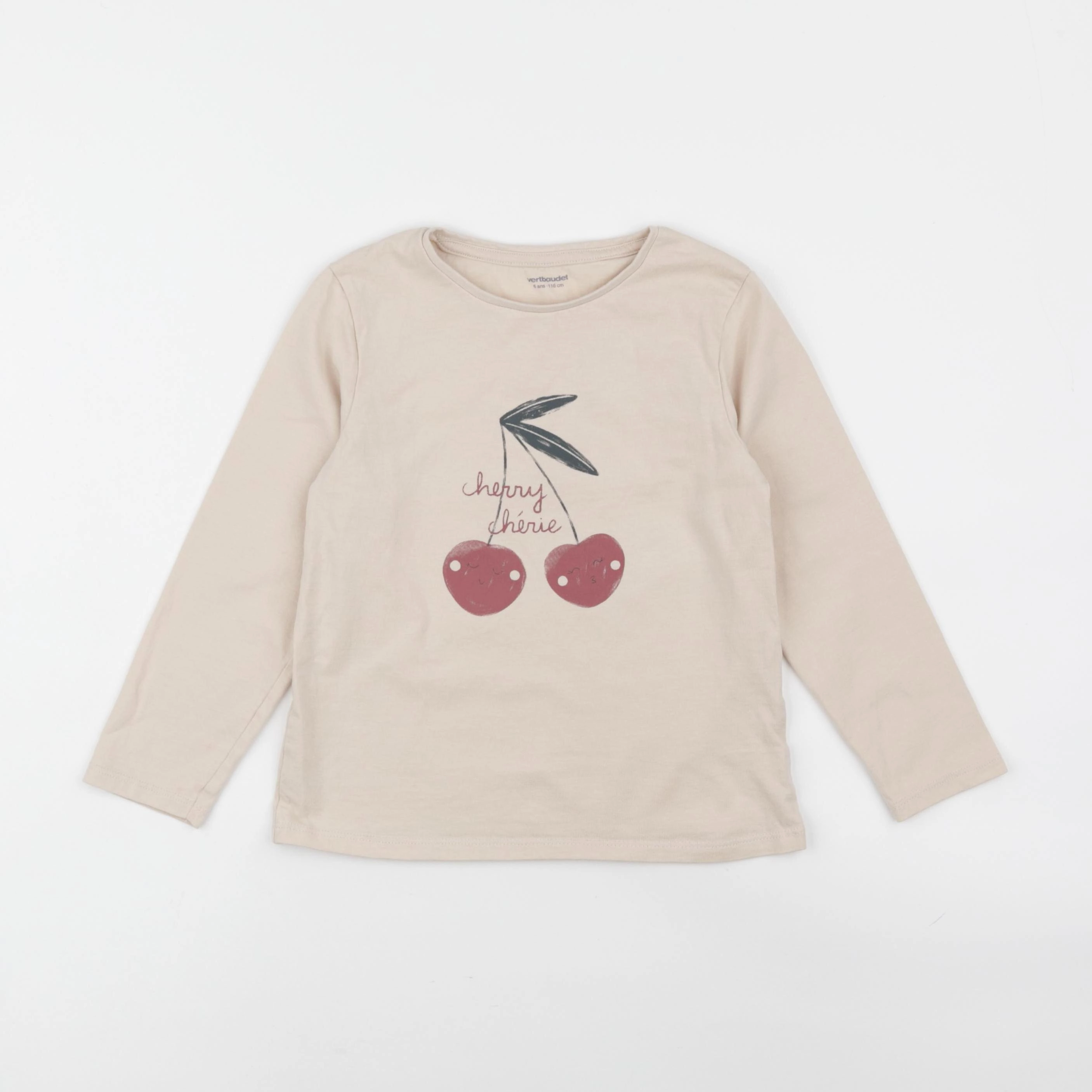 Vertbaudet - tee-shirt beige - 6 ans