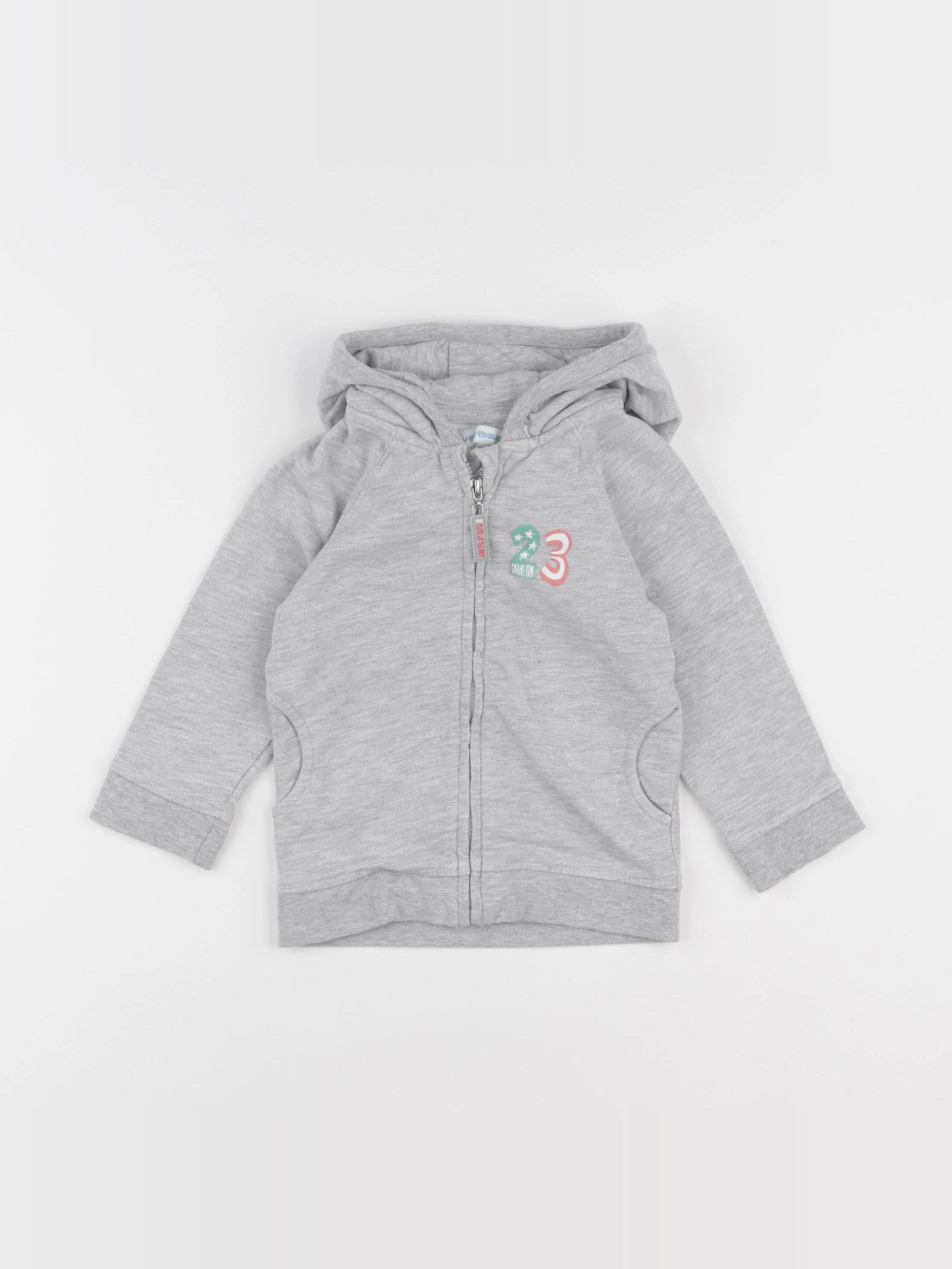 Vertbaudet - sweat gris - 18 mois