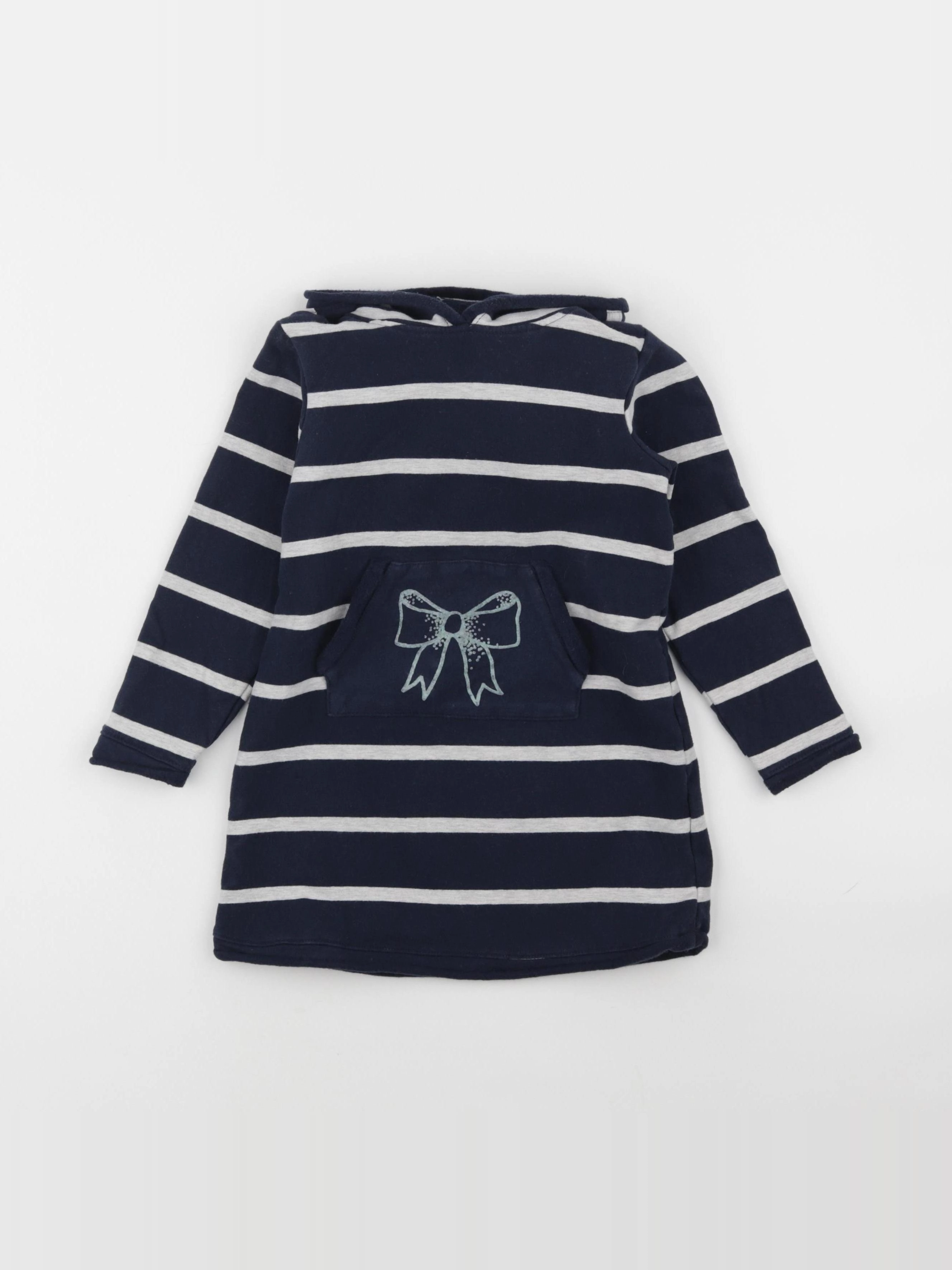 Vertbaudet - robe bleu, blanc - 5 ans