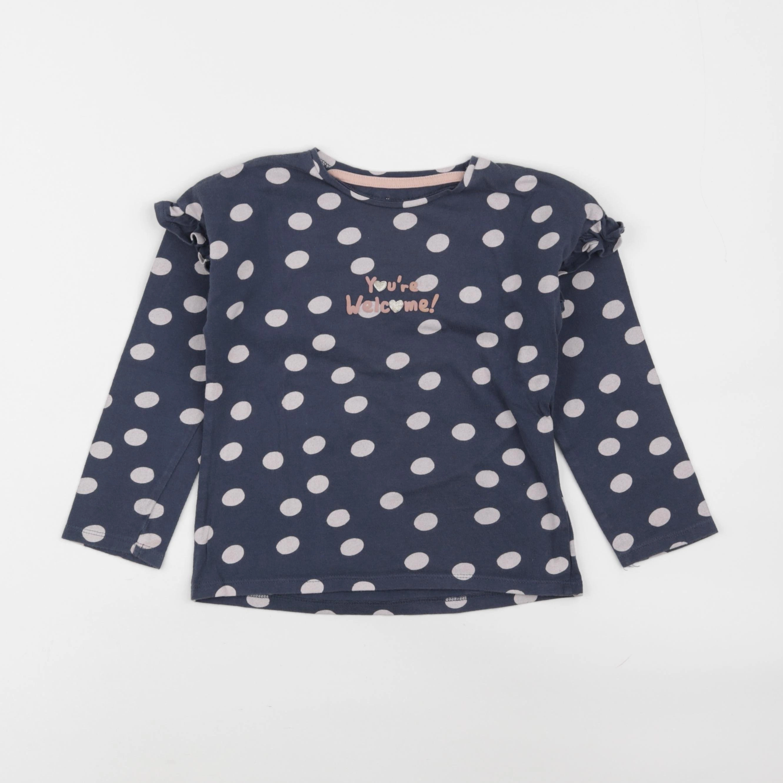 Vertbaudet - tee-shirt bleu, rose - 5 ans