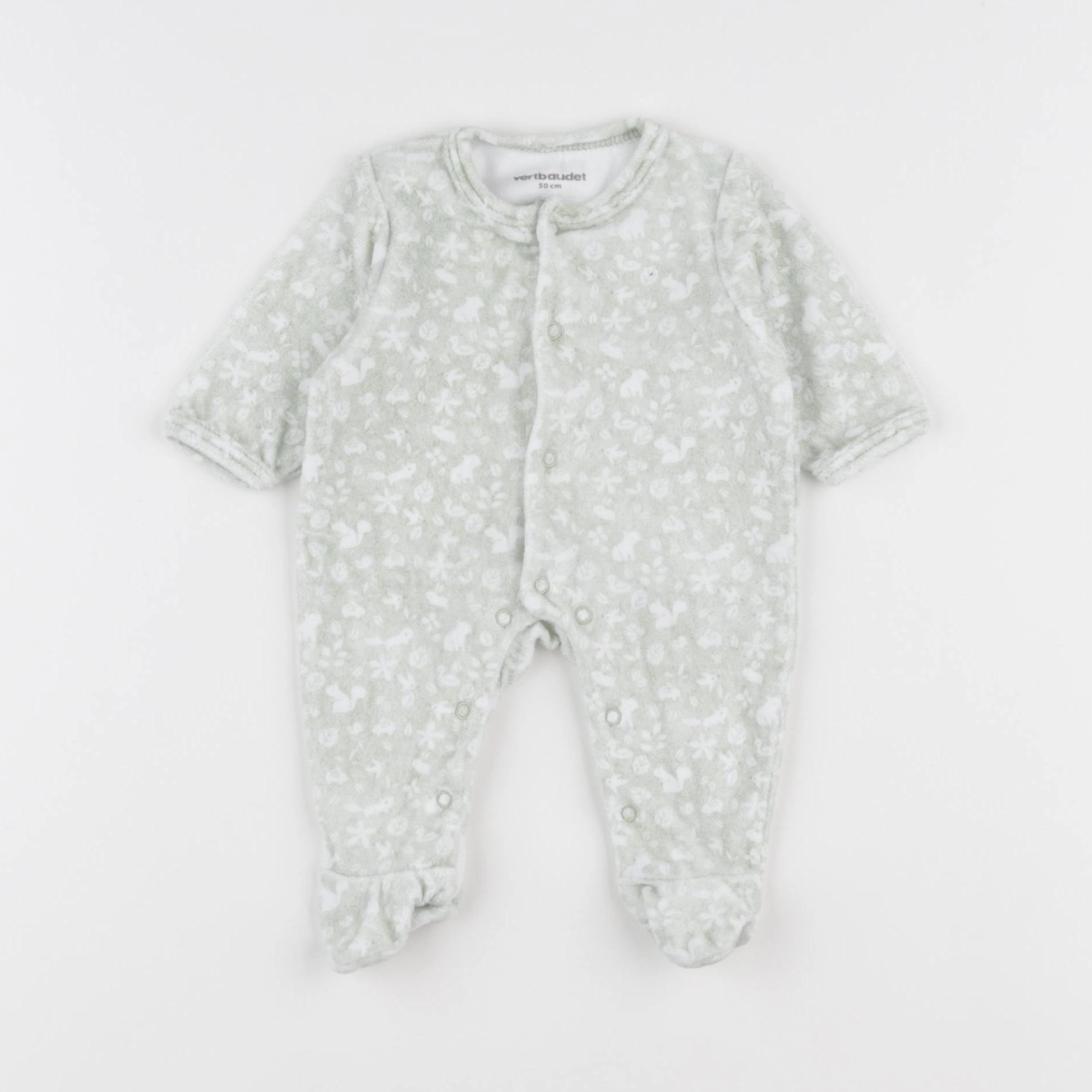 Vertbaudet - pyjama velours vert - 0 mois