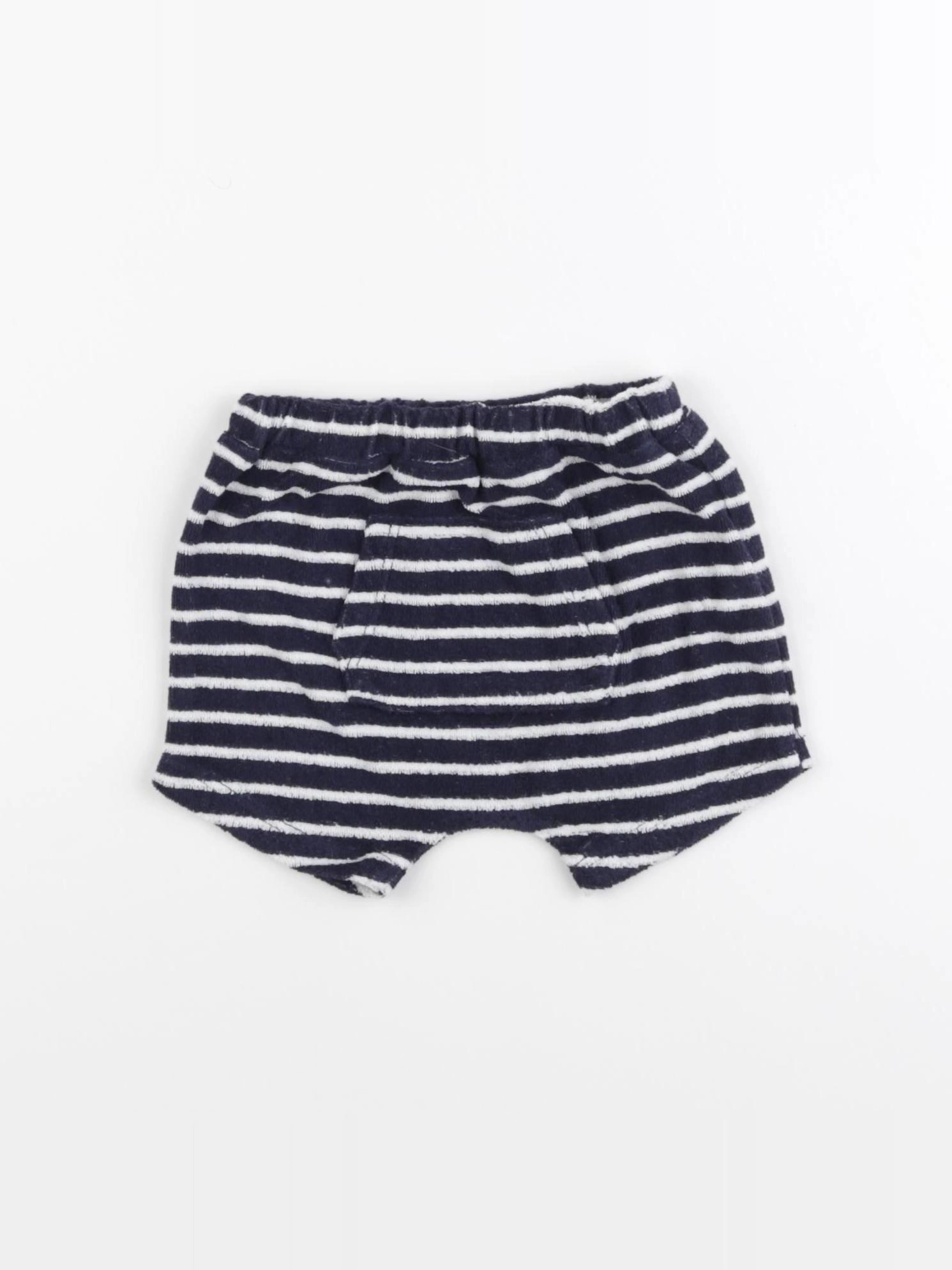 Boutchou - short bleu, blanc - 6 mois