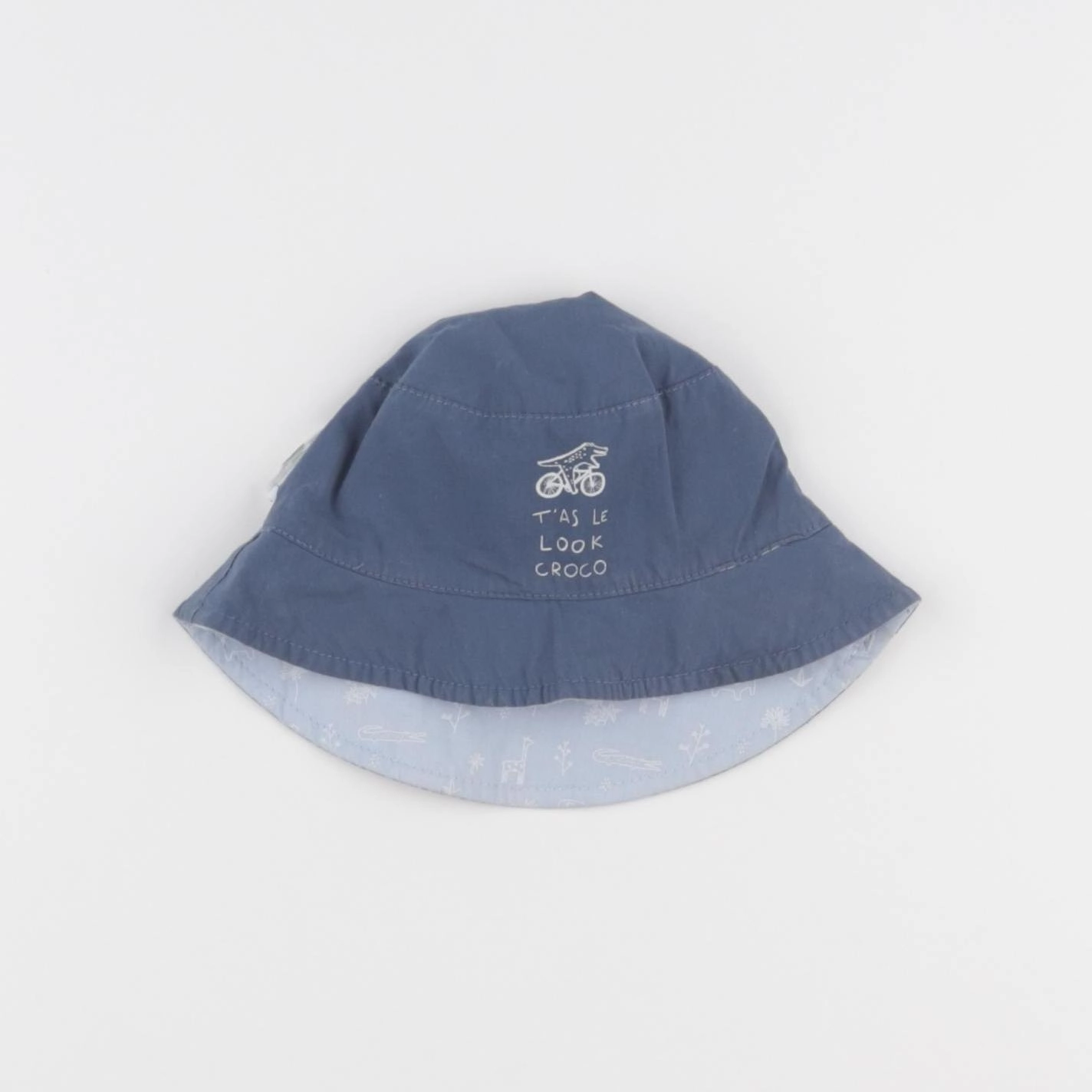 Vertbaudet - chapeau réversible bleu - 3/6 mois