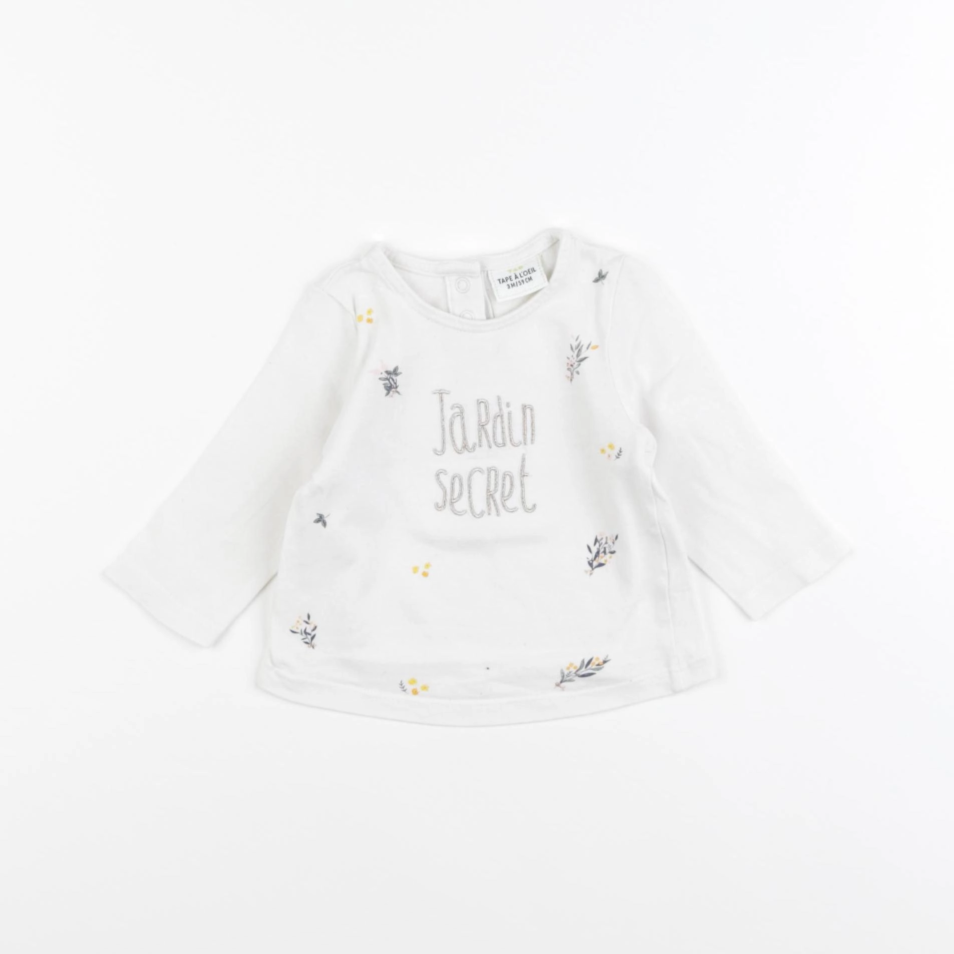 Tape à l'oeil - tee-shirt blanc - 3 mois