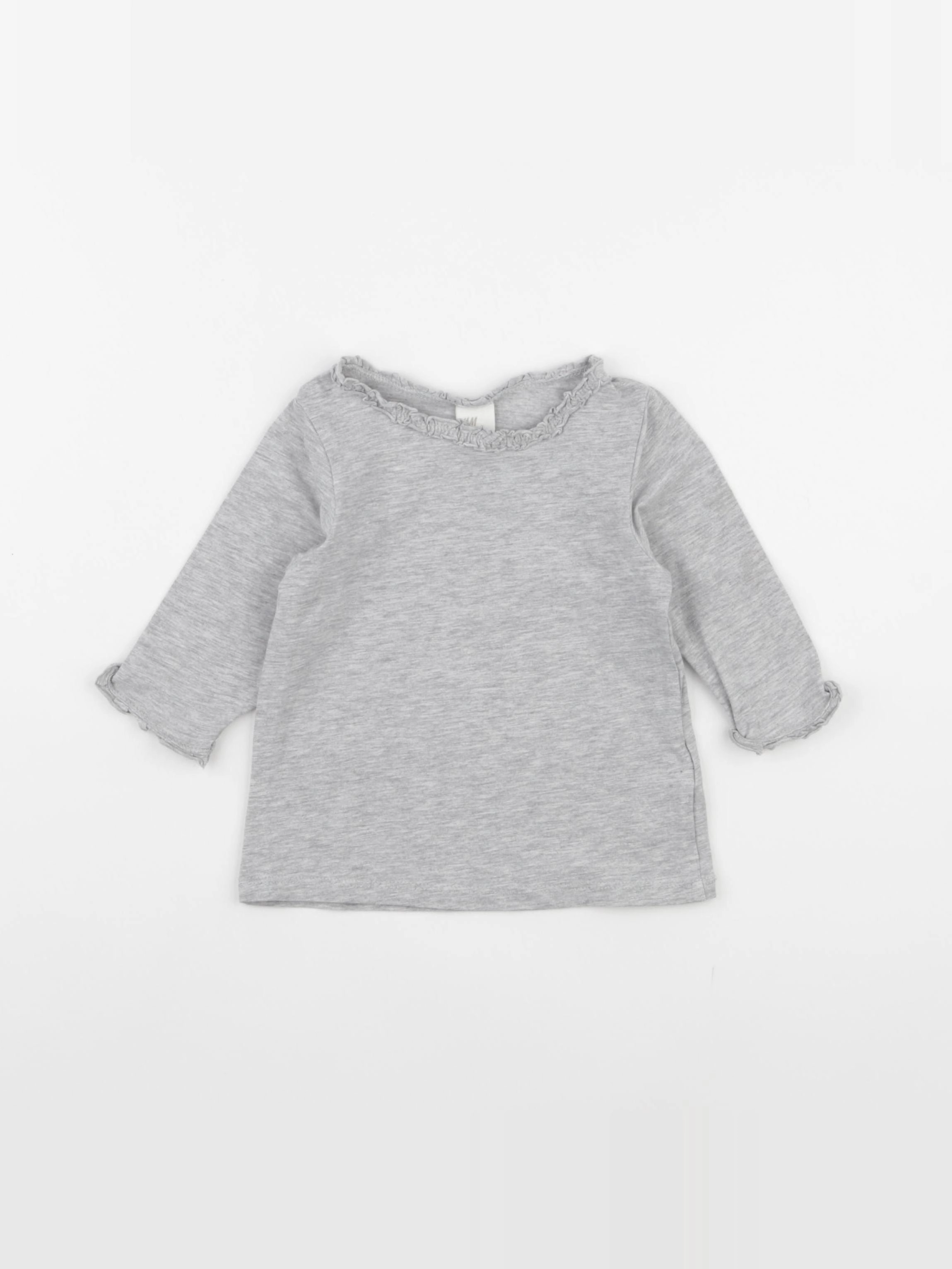 H&M - tee-shirt gris - 6/9 mois