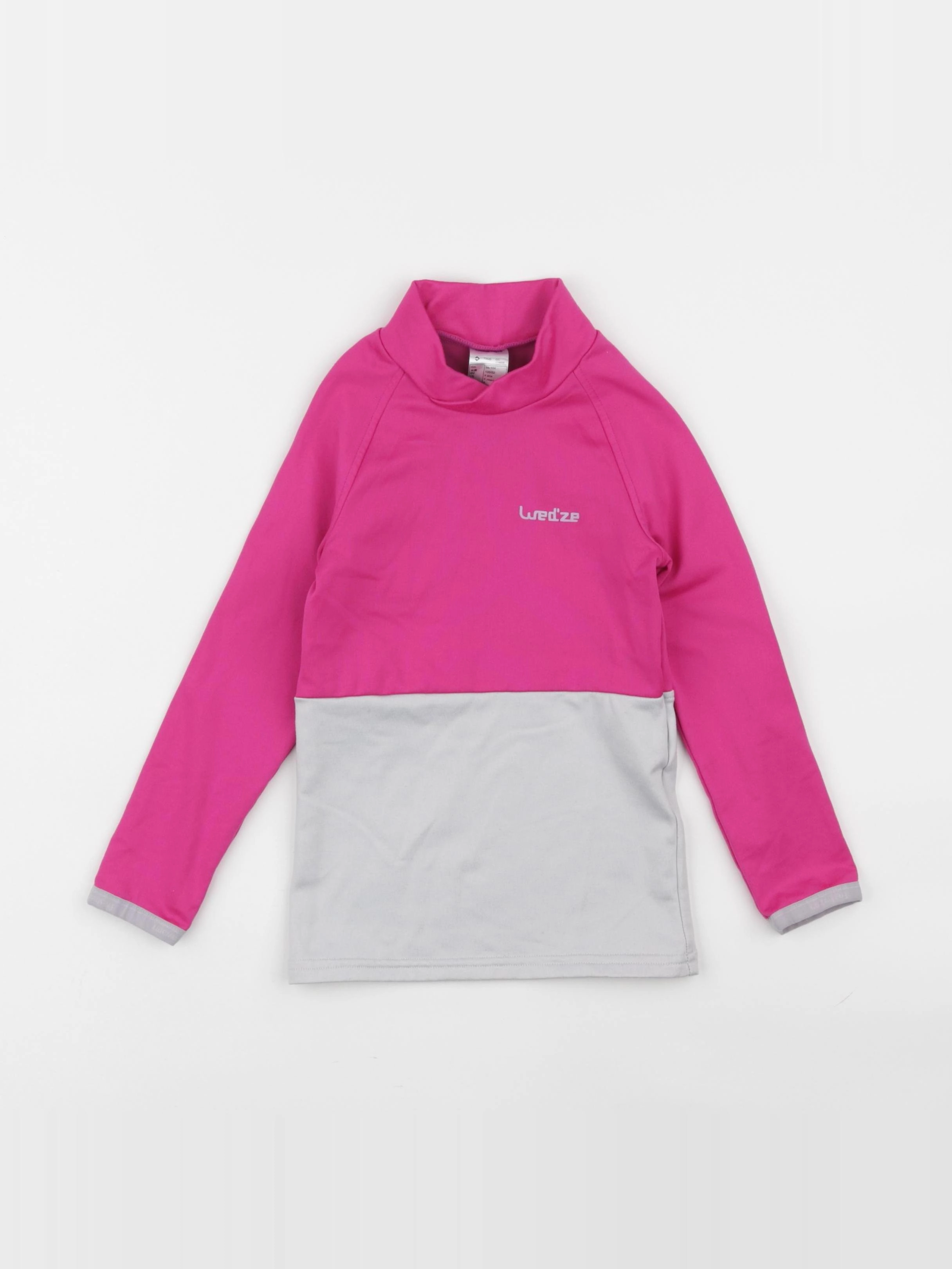 Decathlon ski - sous-pull rose, gris - 4 ans