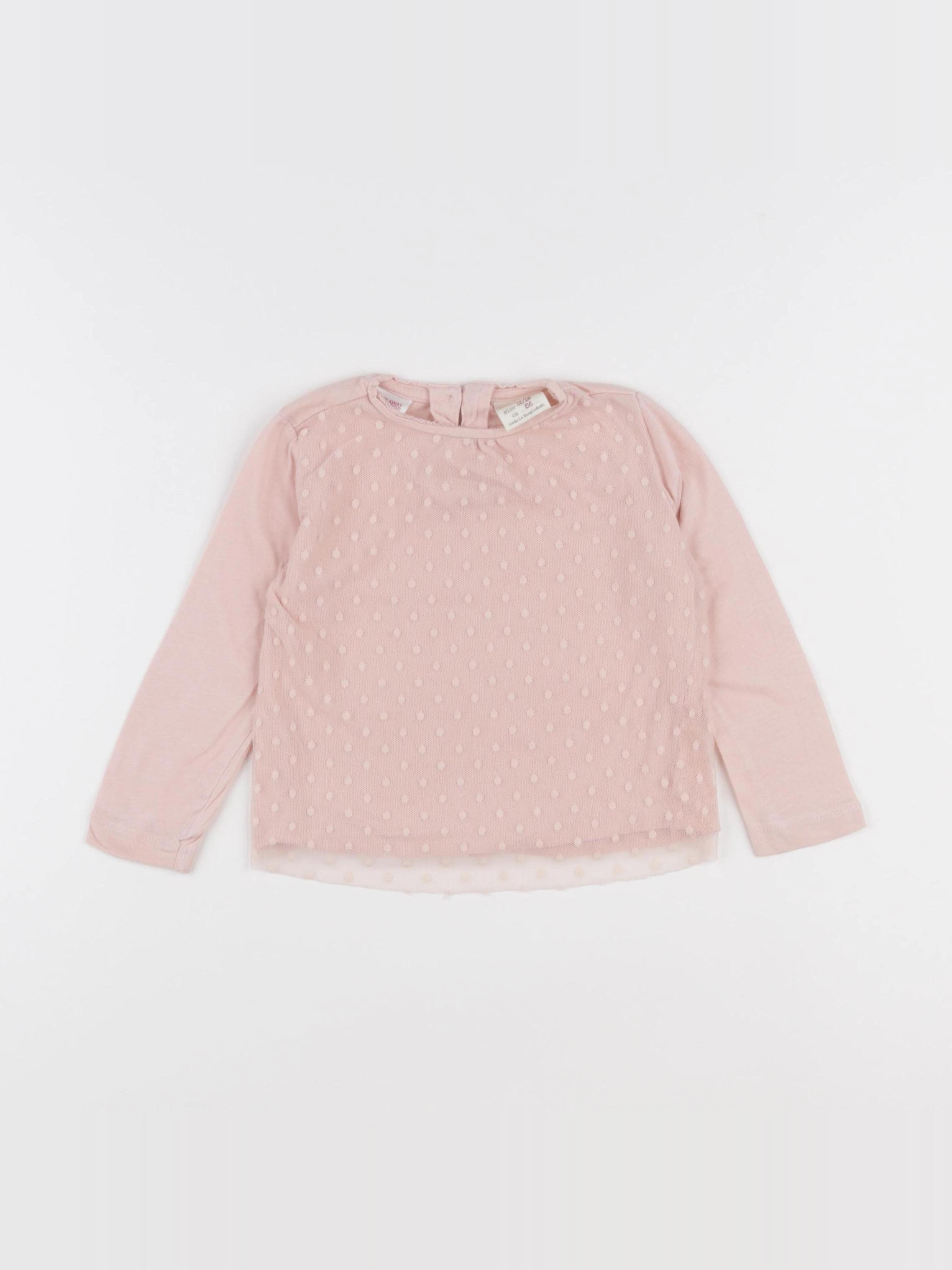 H&M - tee-shirt rose - 12/18 mois