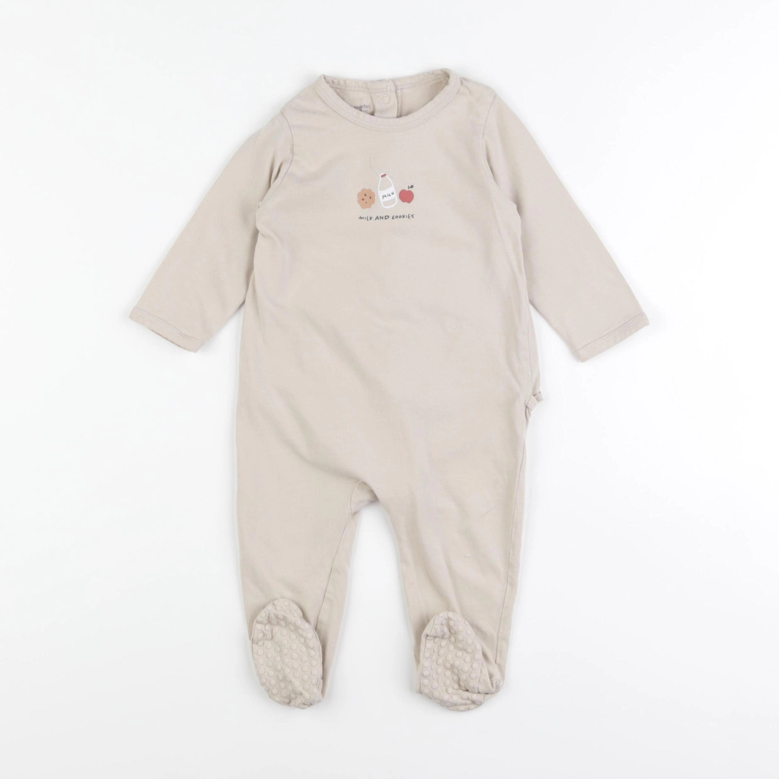 Vertbaudet - pyjama coton beige - 12 mois
