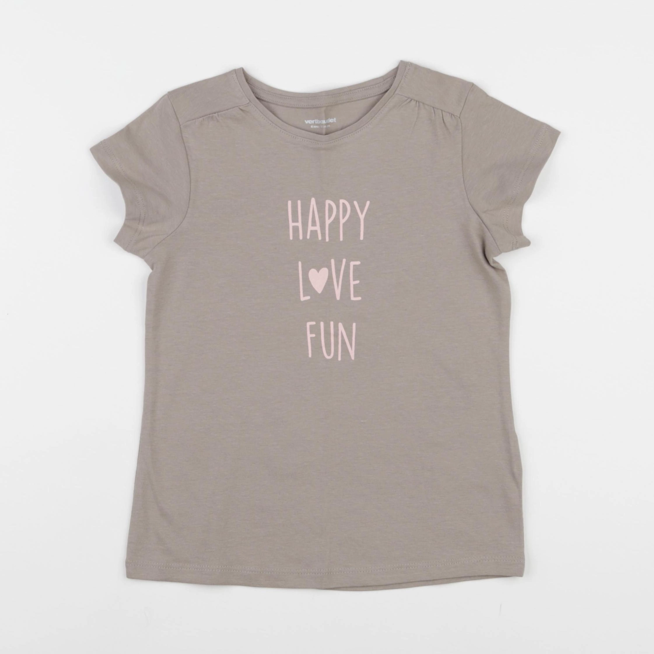 Vertbaudet - tee-shirt taupe - 6 ans