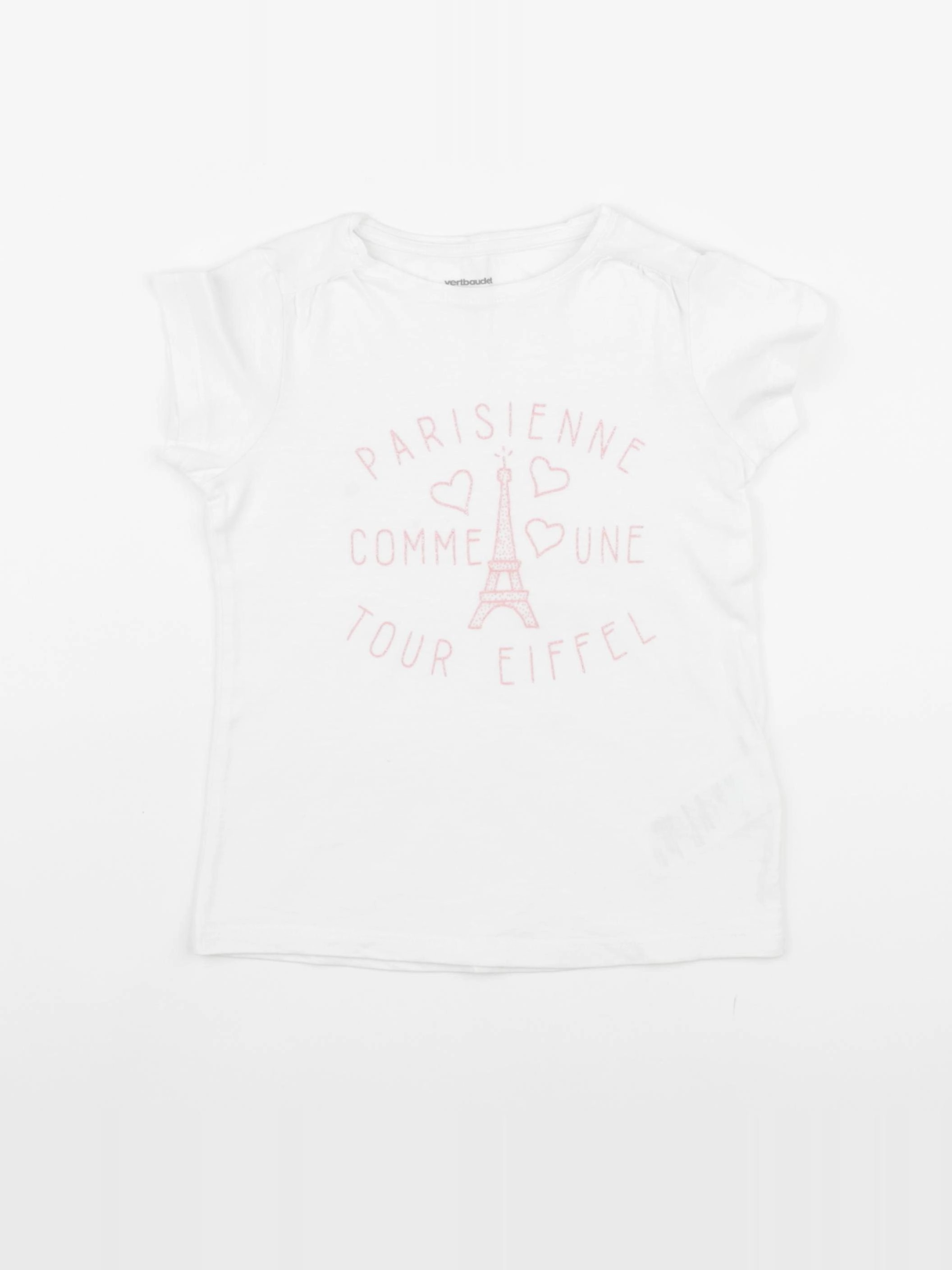Vertbaudet - tee-shirt blanc - 6 ans