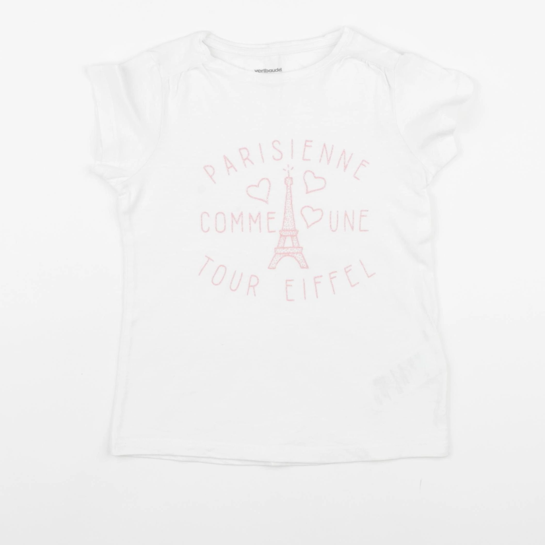 Vertbaudet - tee-shirt blanc - 6 ans
