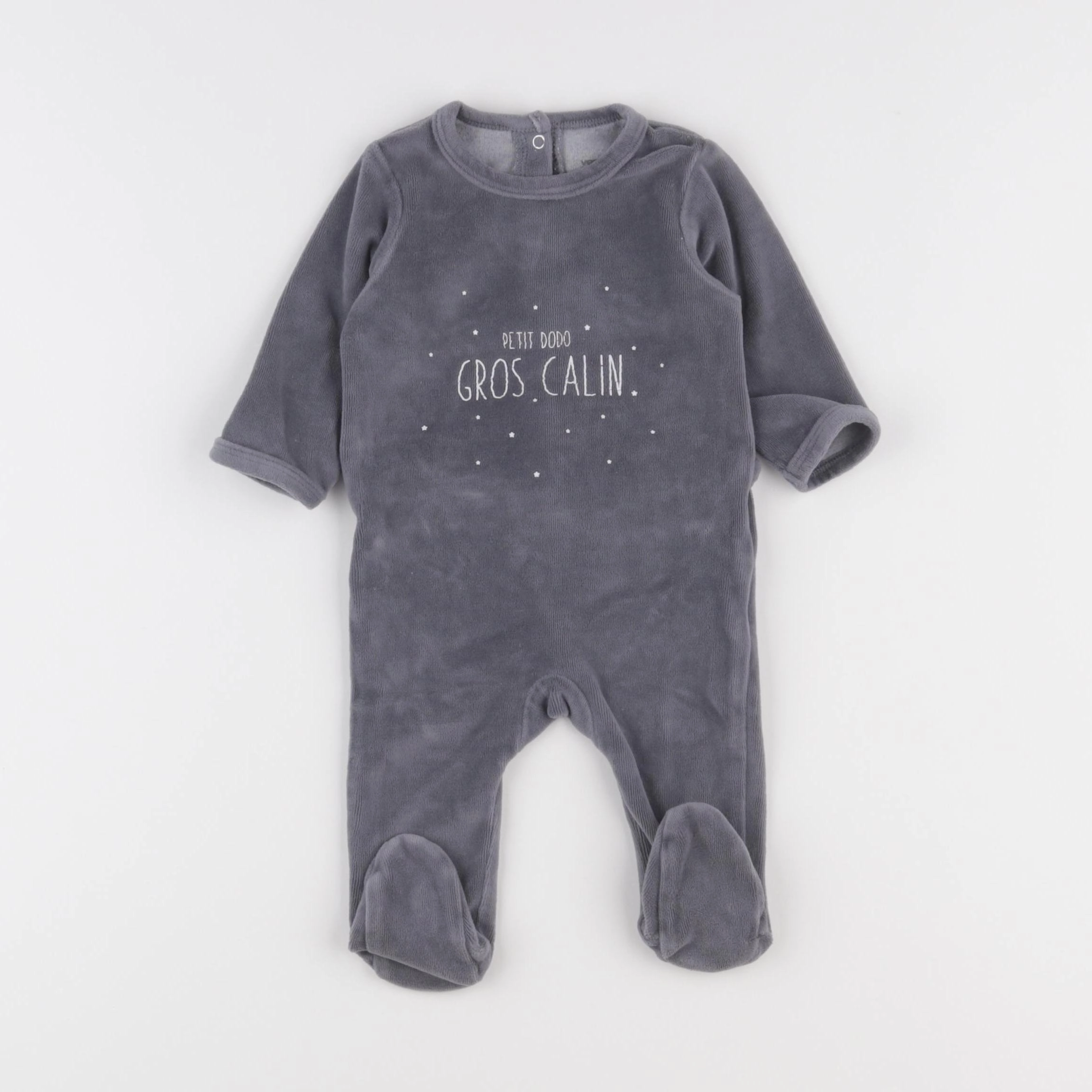 Vertbaudet - pyjama velours gris - 3 mois