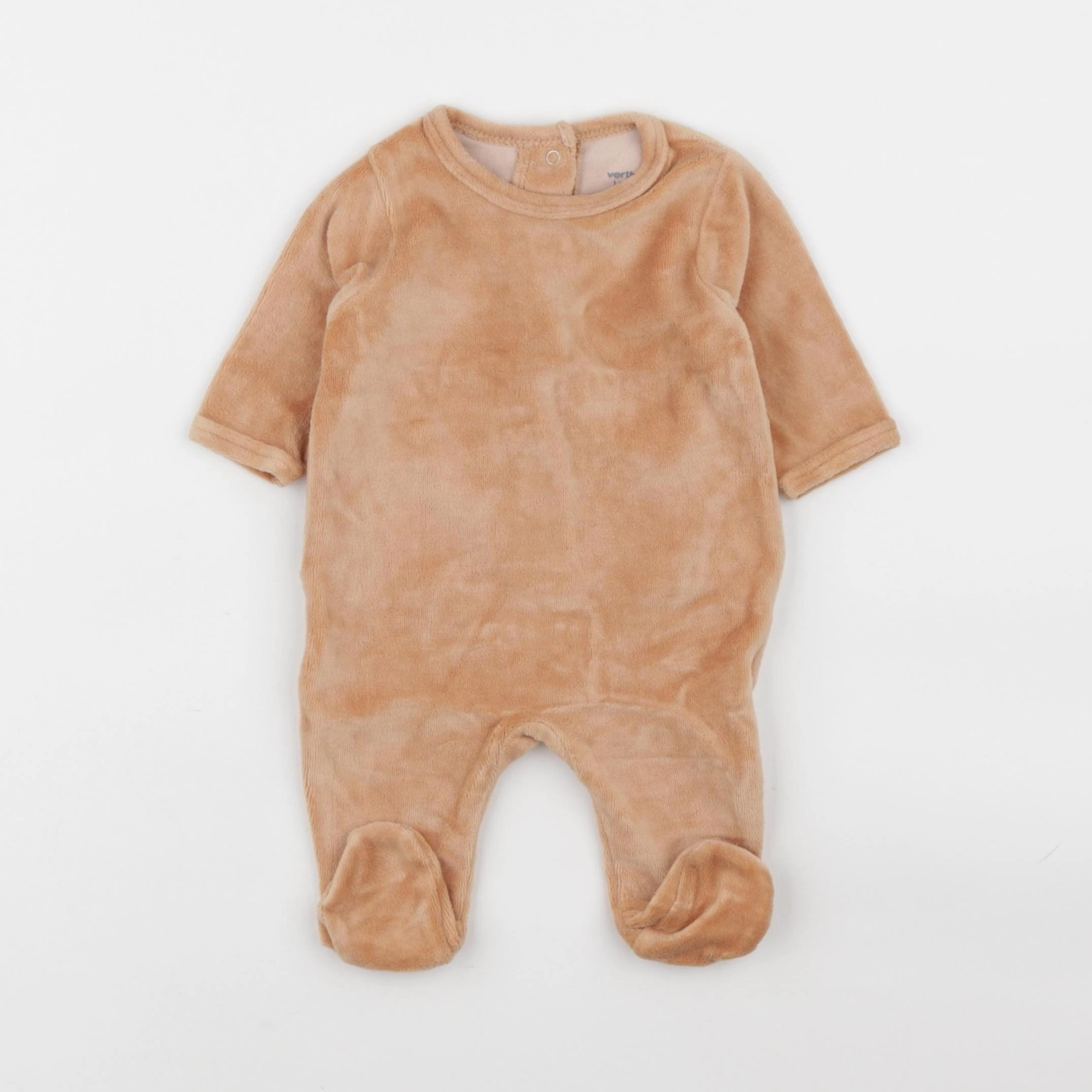 Vertbaudet - pyjama velours marron - 1 mois