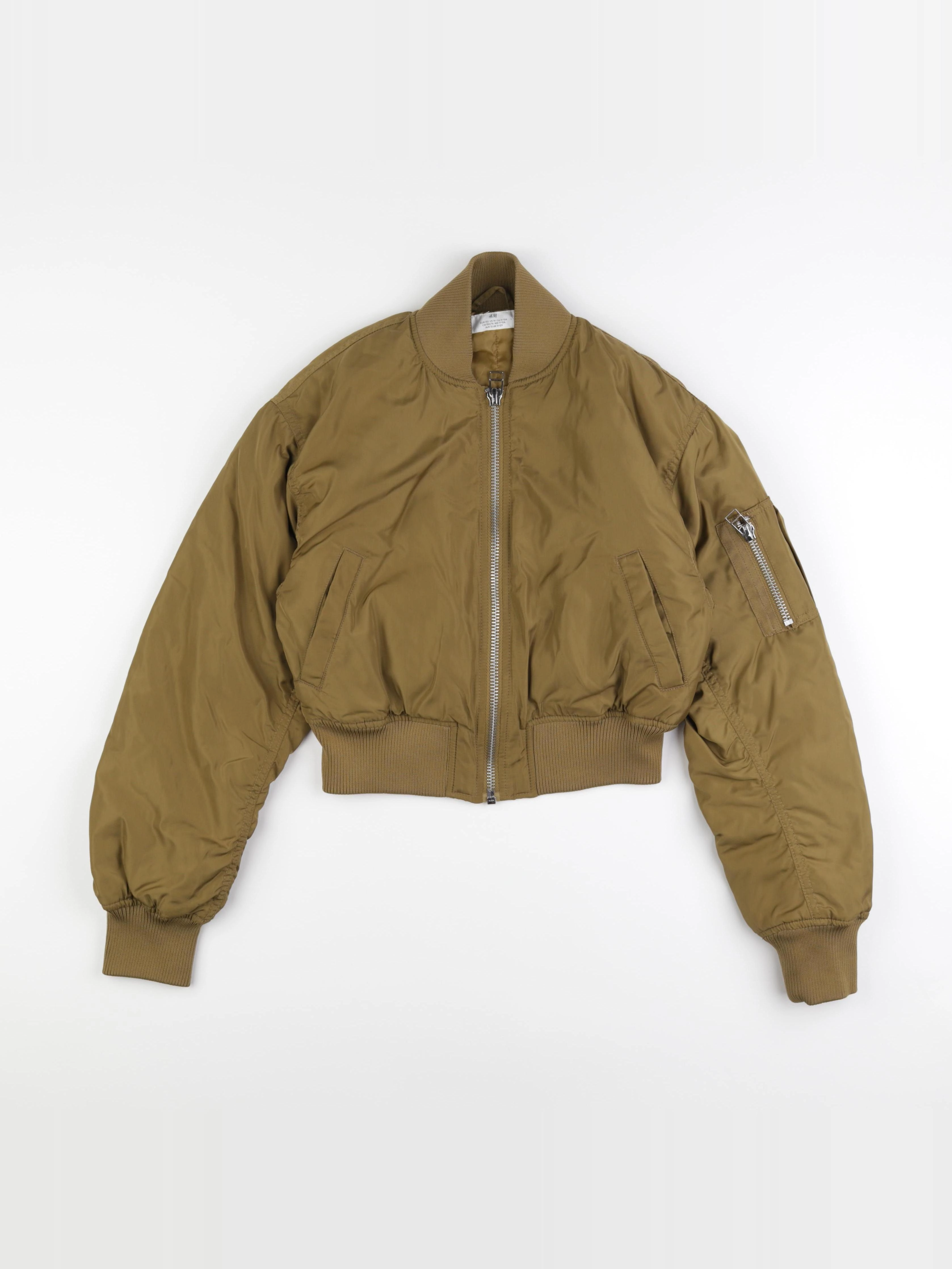 H&M - veste doublé vert - 11/12 ans