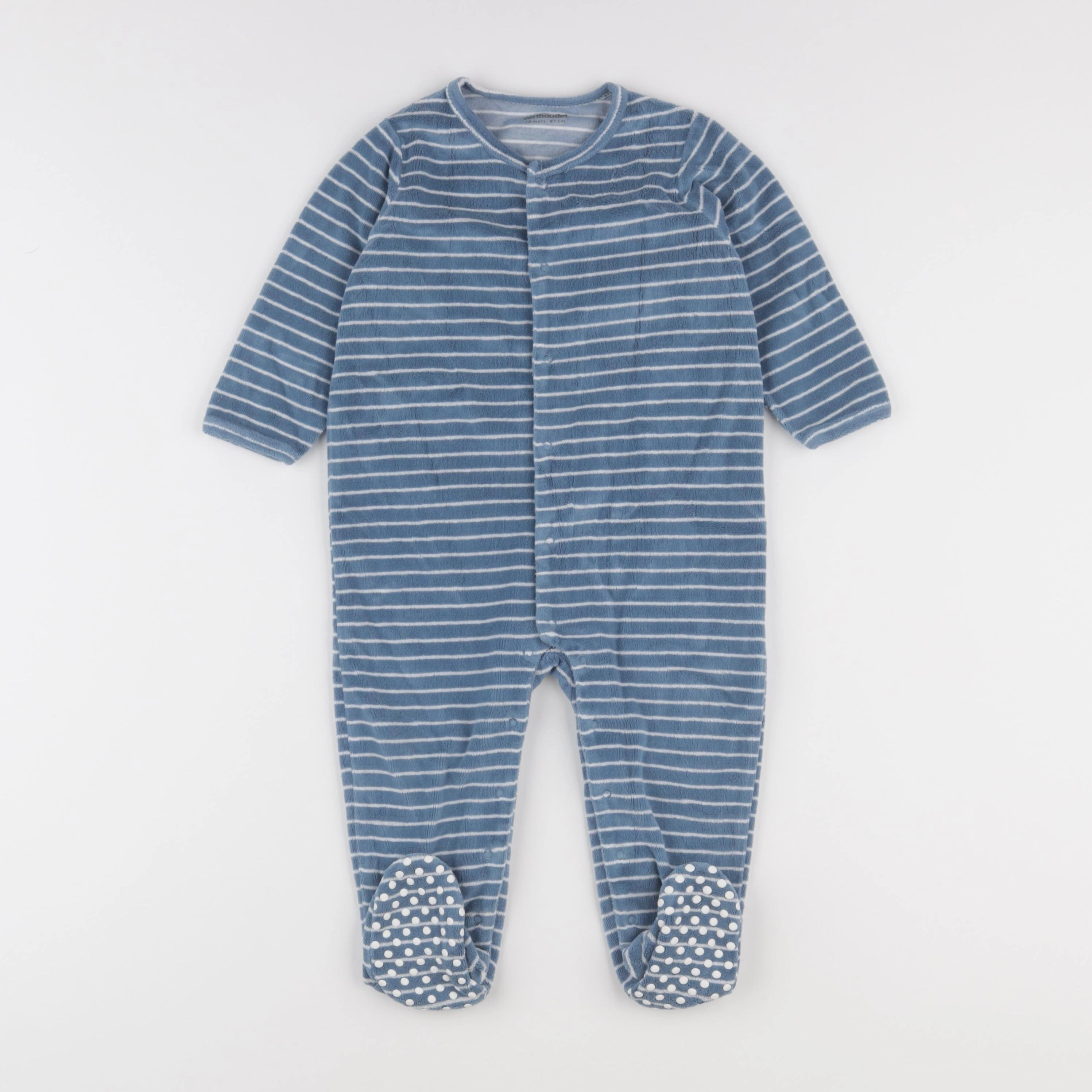 Vertbaudet - pyjama velours bleu - 18 mois