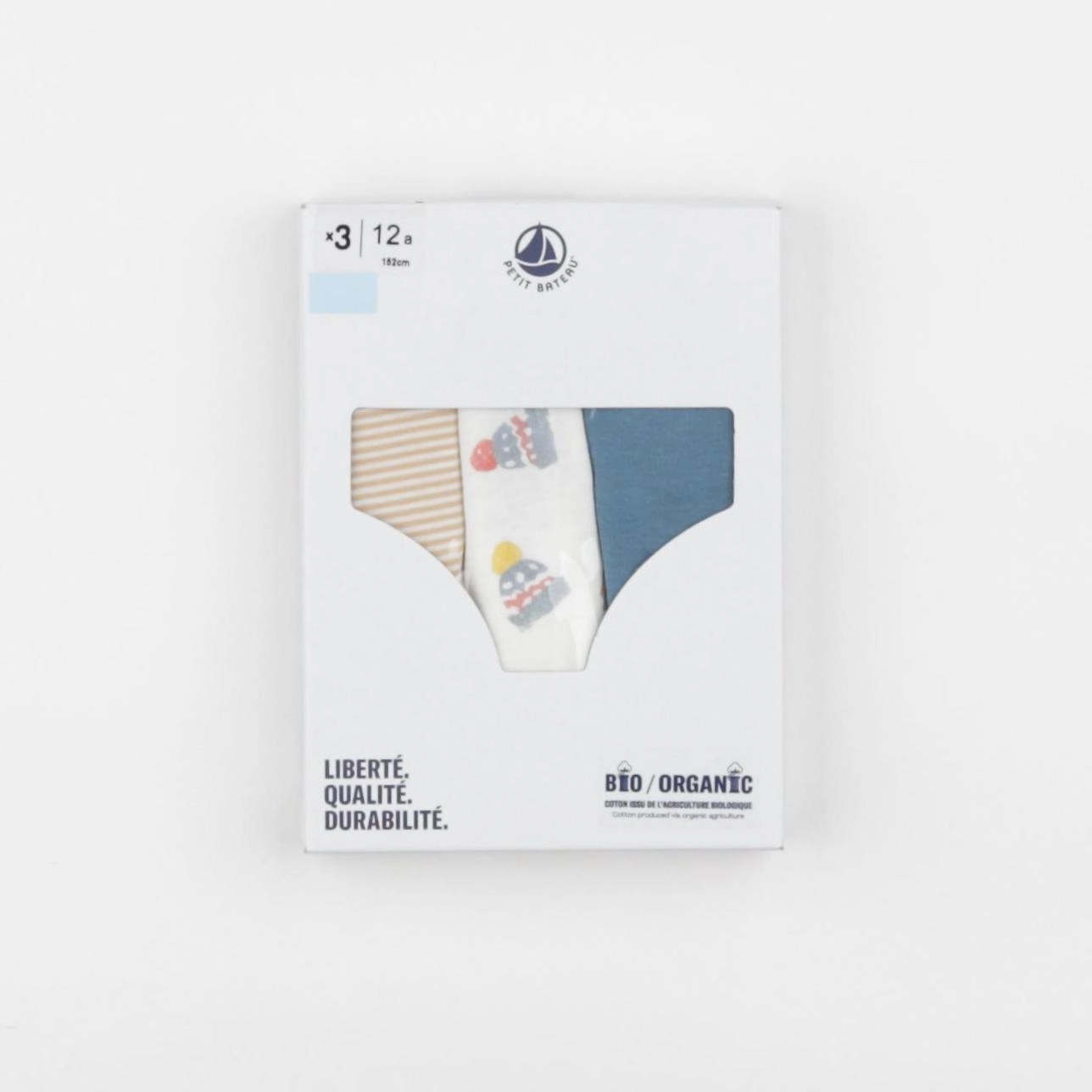 Petit Bateau - lot de 3 slips multicolore - 12 ans
