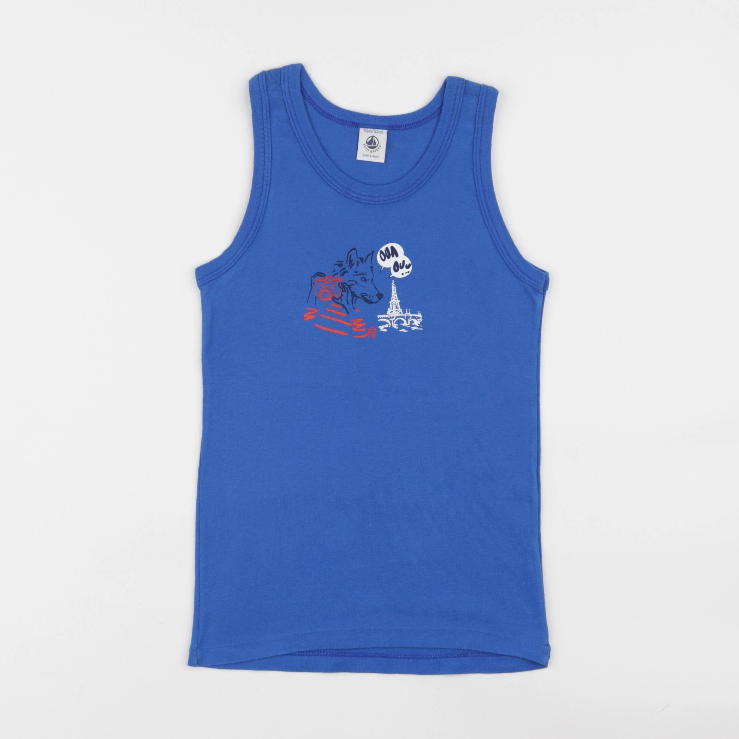 Petit Bateau - maillot de corps bleu - 10 ans