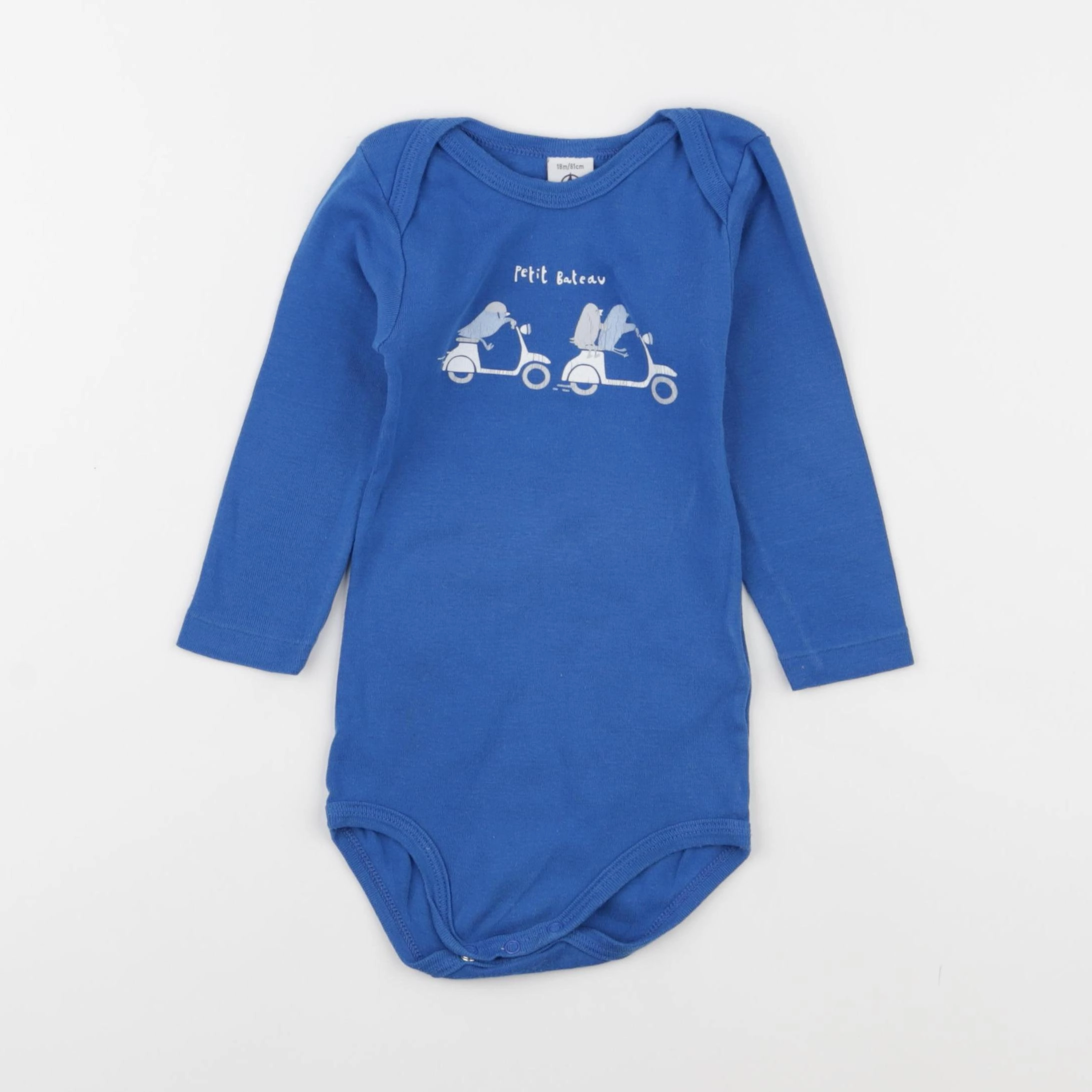 Petit Bateau - body bleu - 18 mois