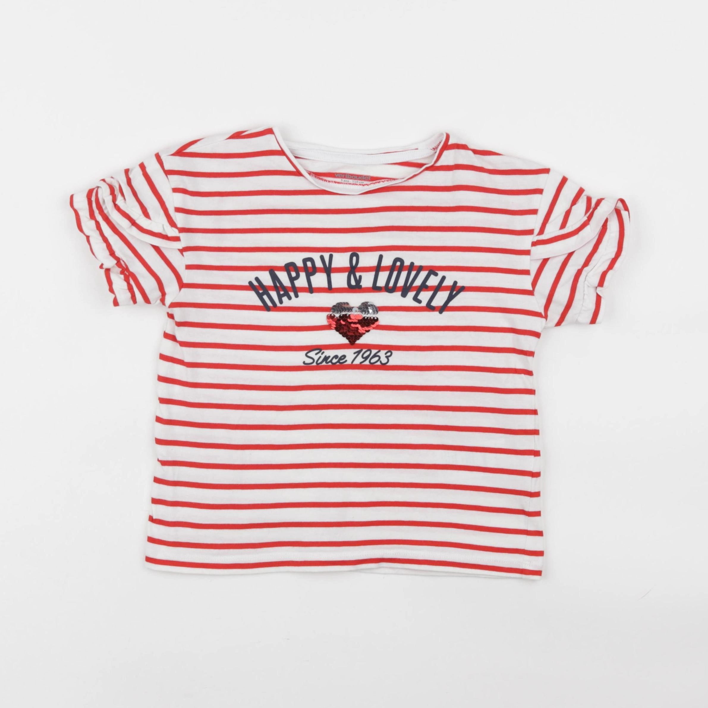 Vertbaudet - tee-shirt rouge - 5 ans