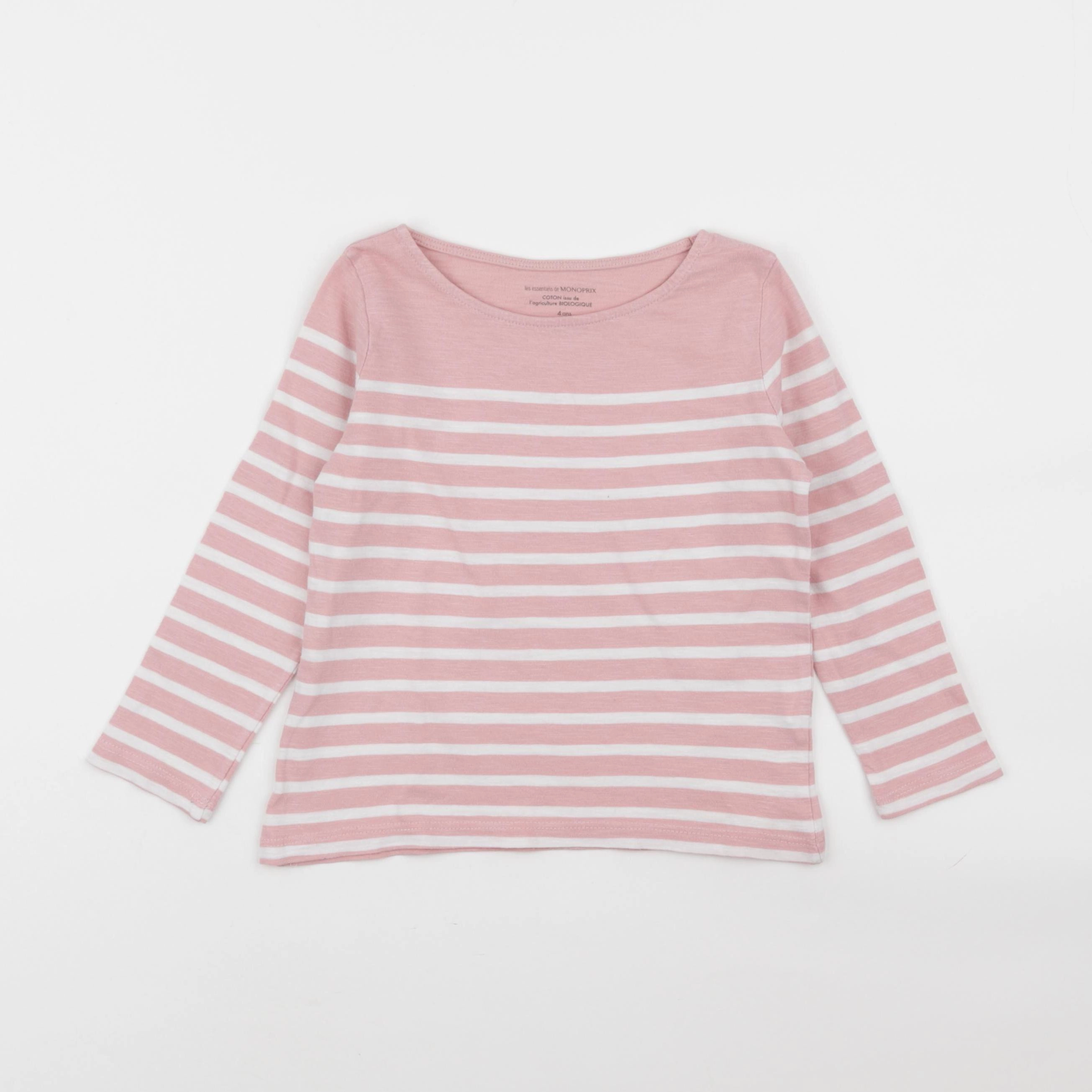 Monoprix - tee-shirt rose - 4 ans