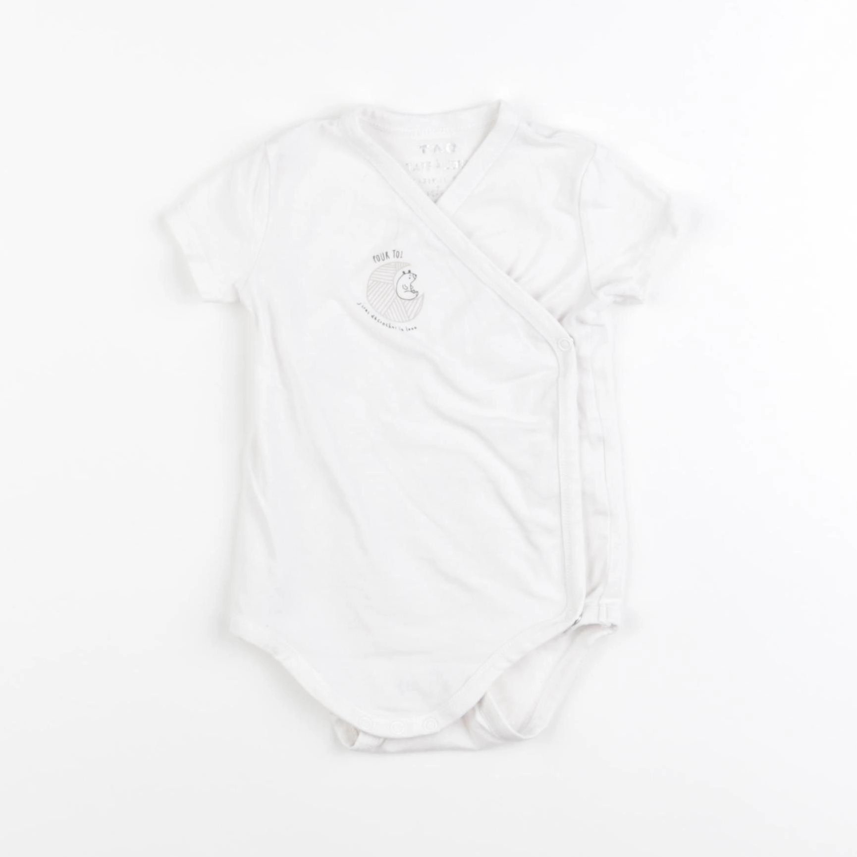 Tape à l'oeil - body blanc - 6 mois