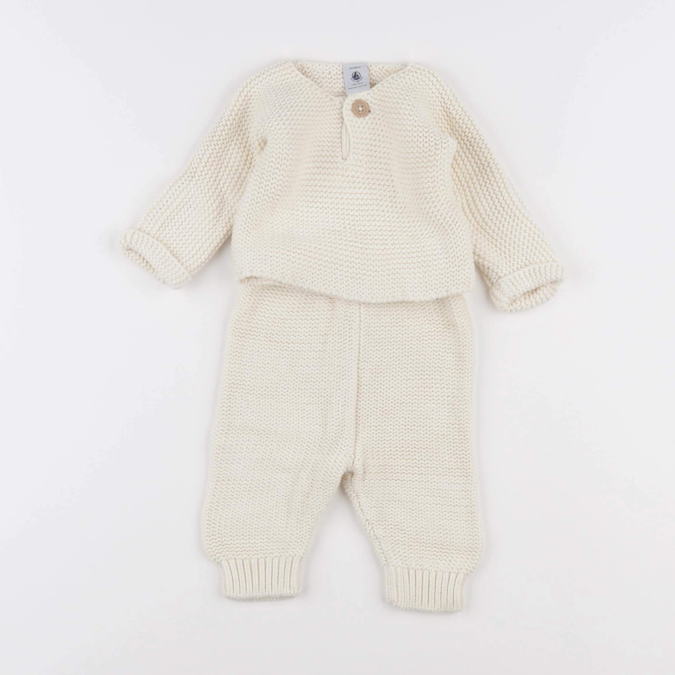 Petit Bateau - ensemble beige - 3 mois