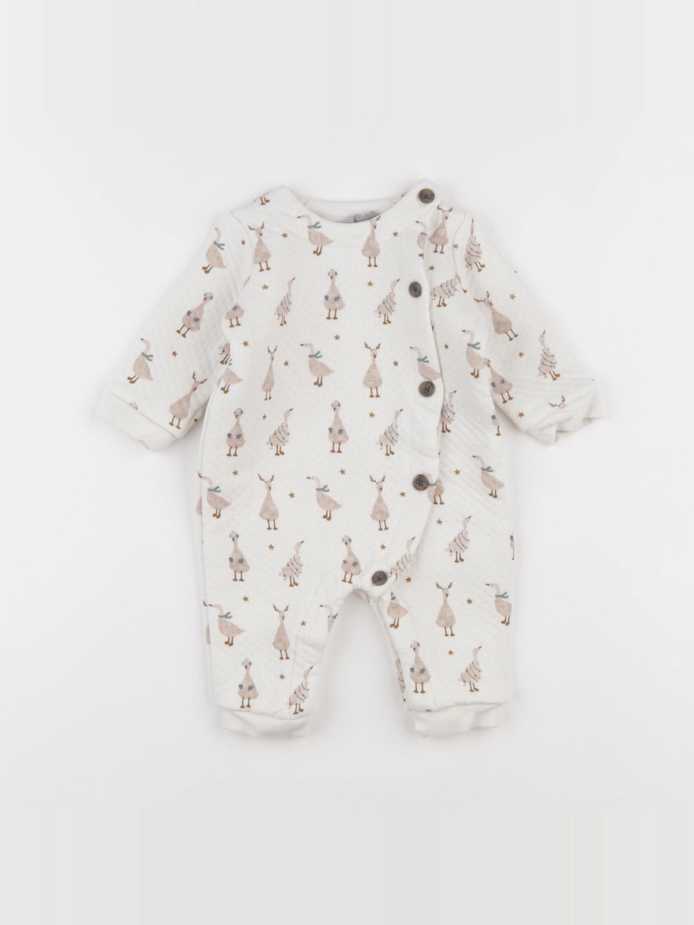 Boutchou - combinaison coton beige - 3 mois