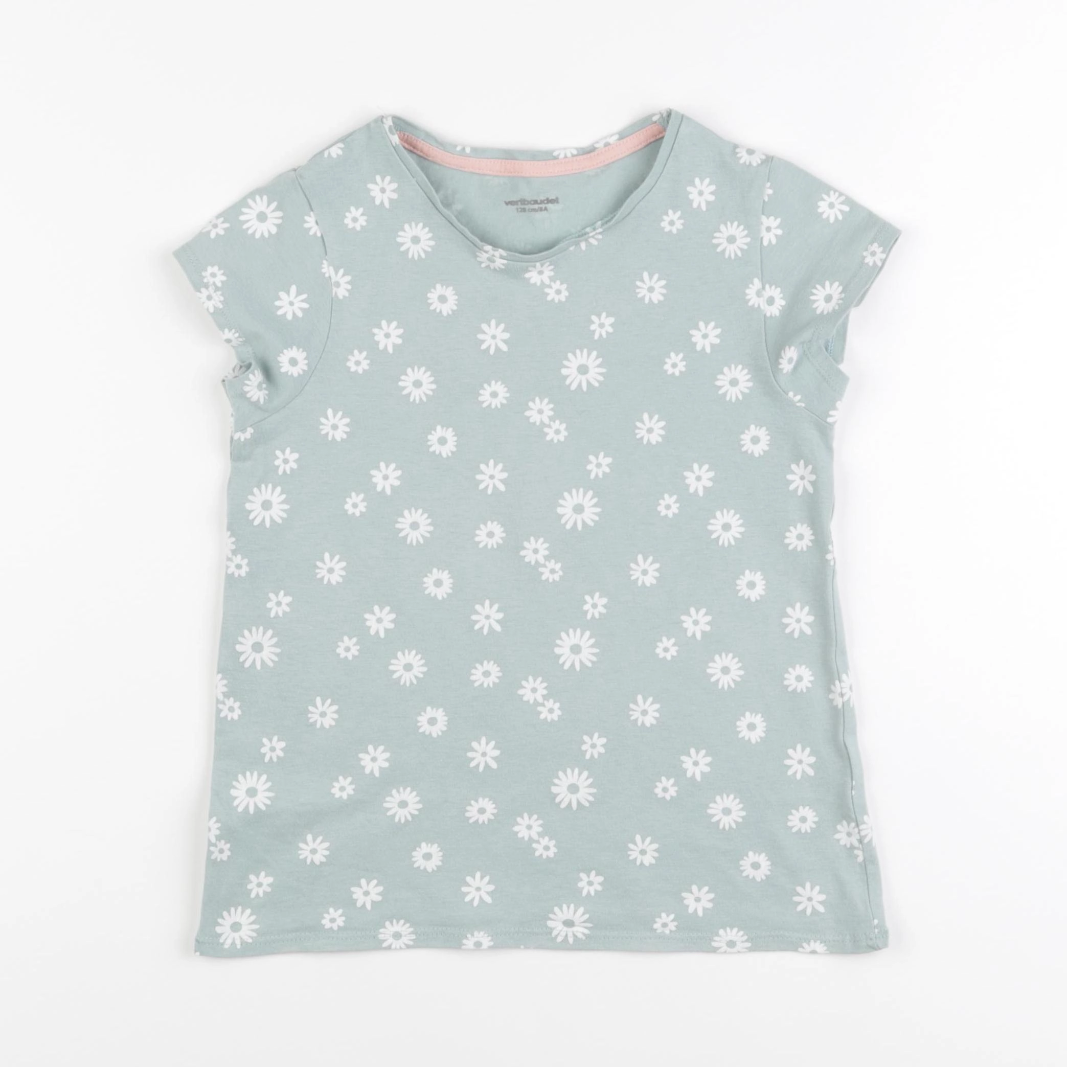 Vertbaudet - tee-shirt bleu - 8 ans