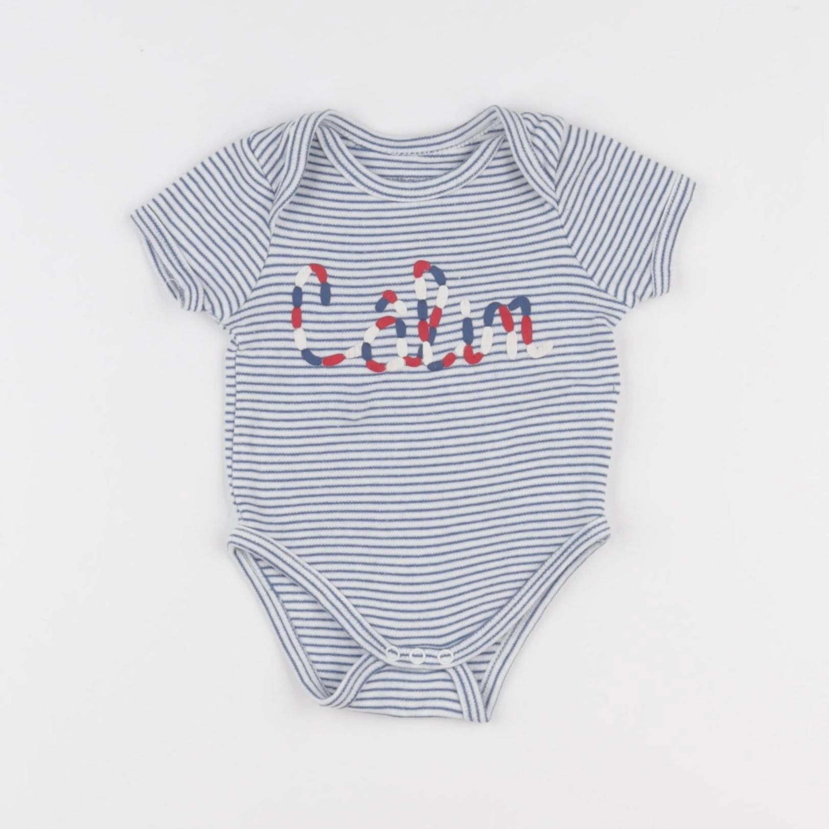 Vertbaudet - body bleu, blanc - 3 mois