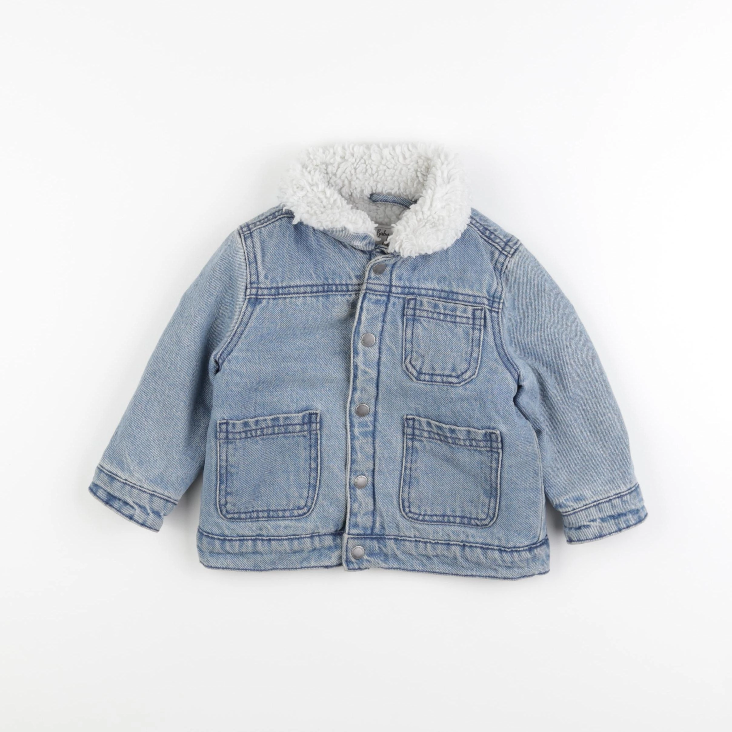 Vertbaudet - veste doublé bleu - 12/18 mois
