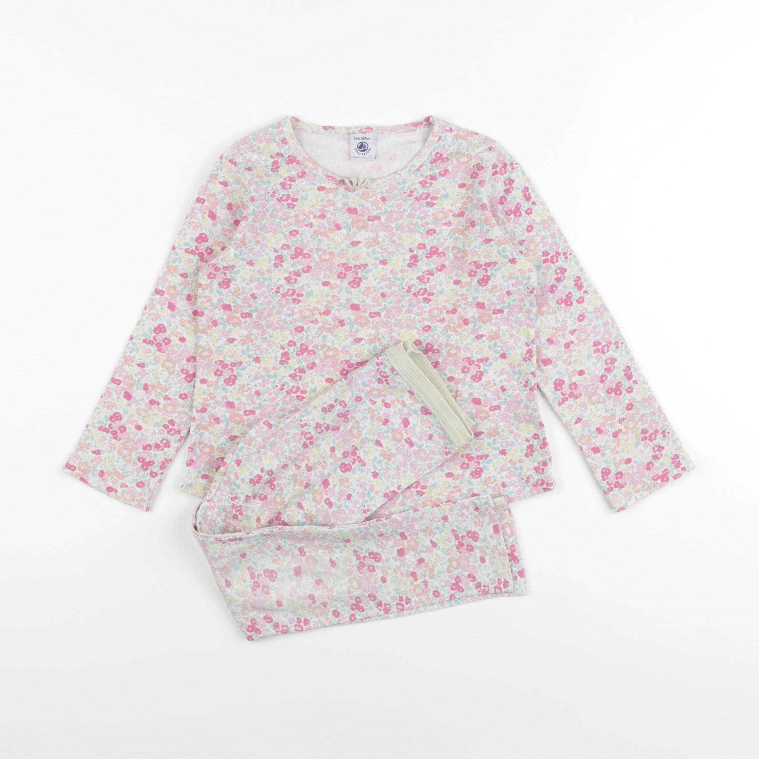Petit Bateau - pyjama coton rose - 5 ans