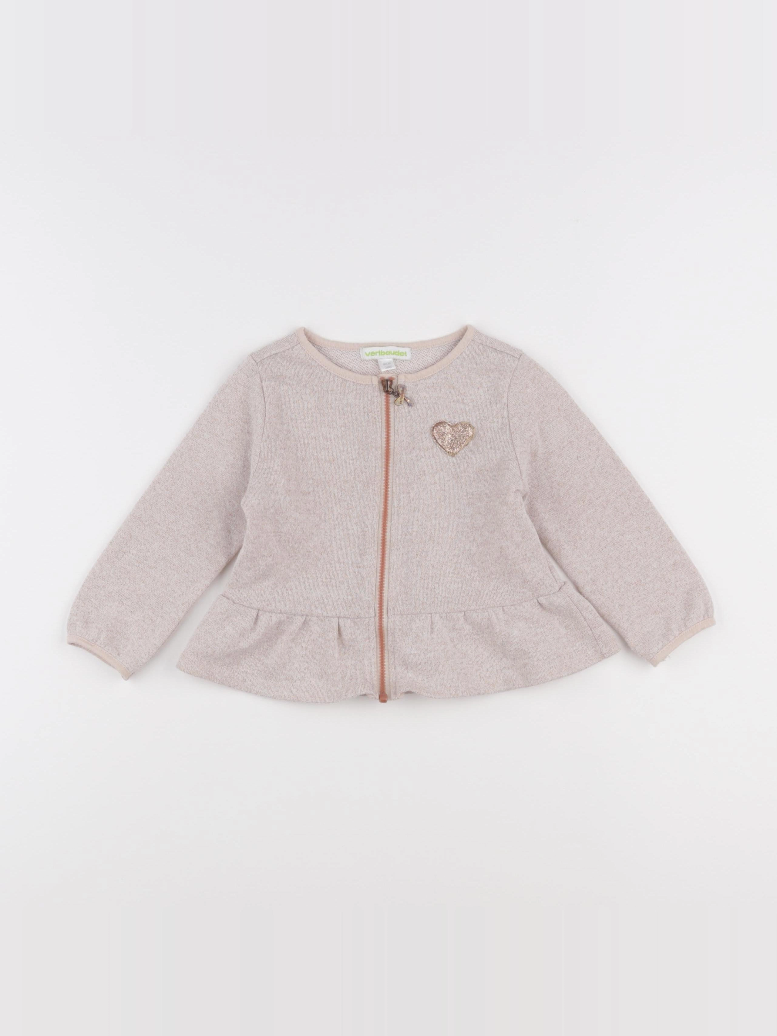 Vertbaudet - gilet rose - 2 ans