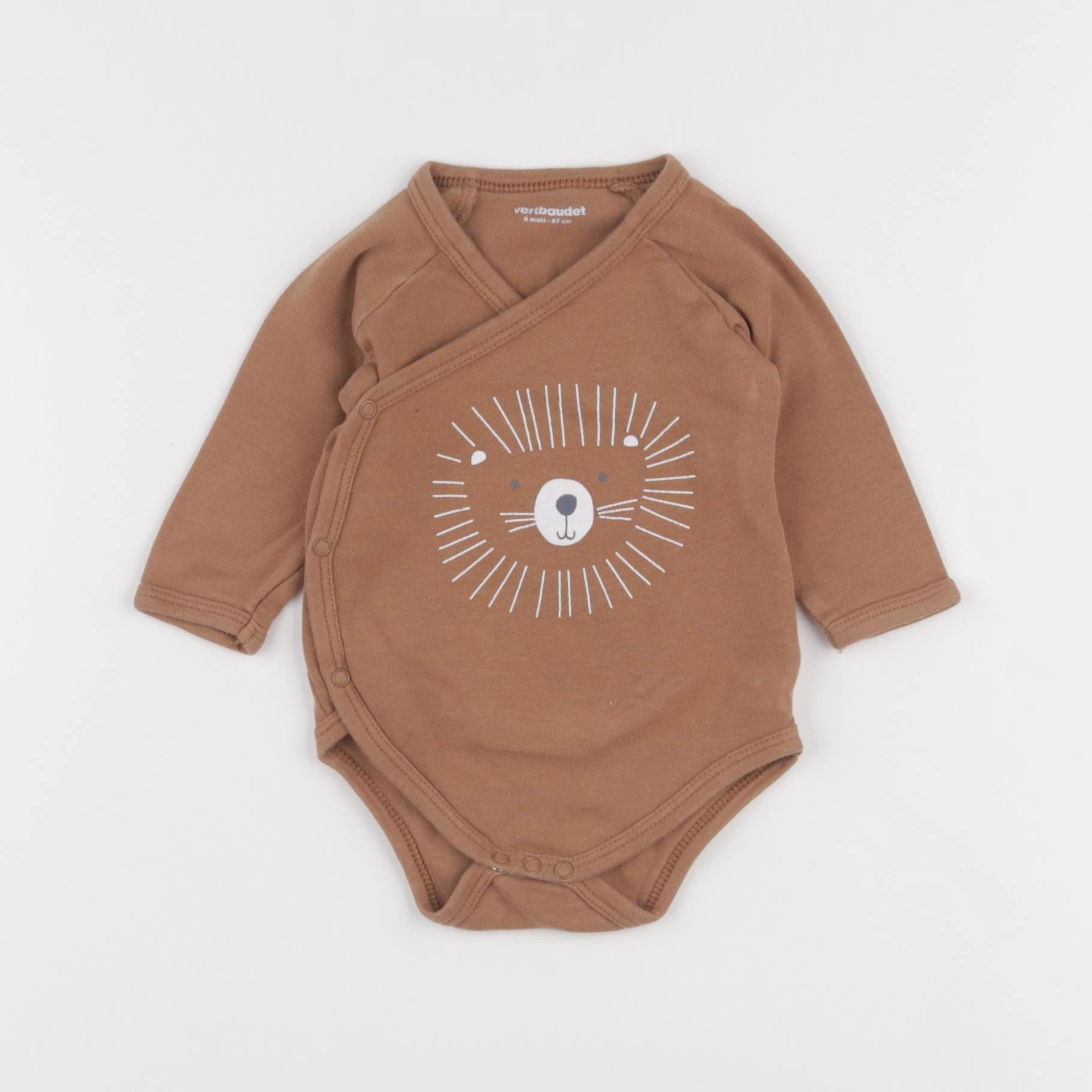 Vertbaudet - body marron - 6 mois