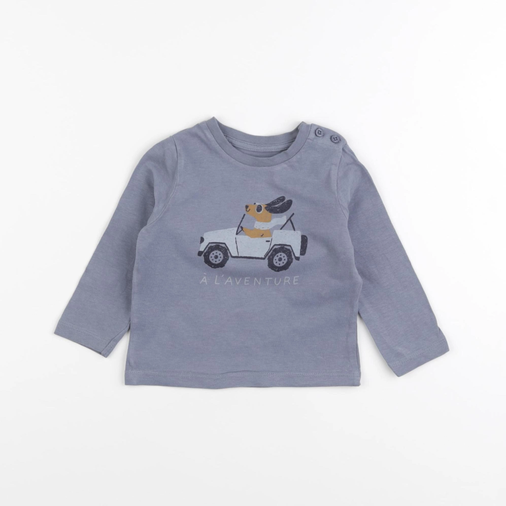 Vertbaudet - tee-shirt bleu - 9 mois