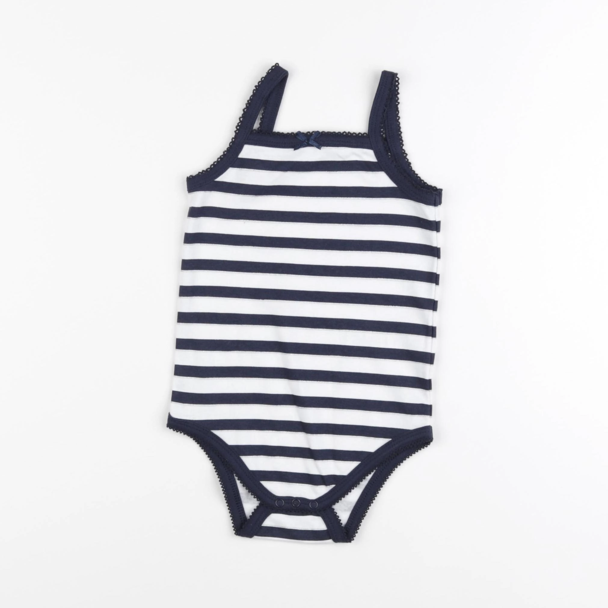 Vertbaudet - body blanc, bleu - 18 mois