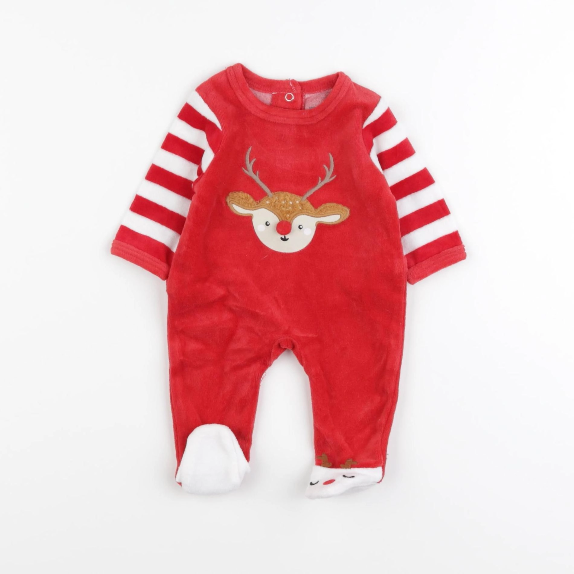 Vertbaudet - pyjama velours rouge - 0 mois