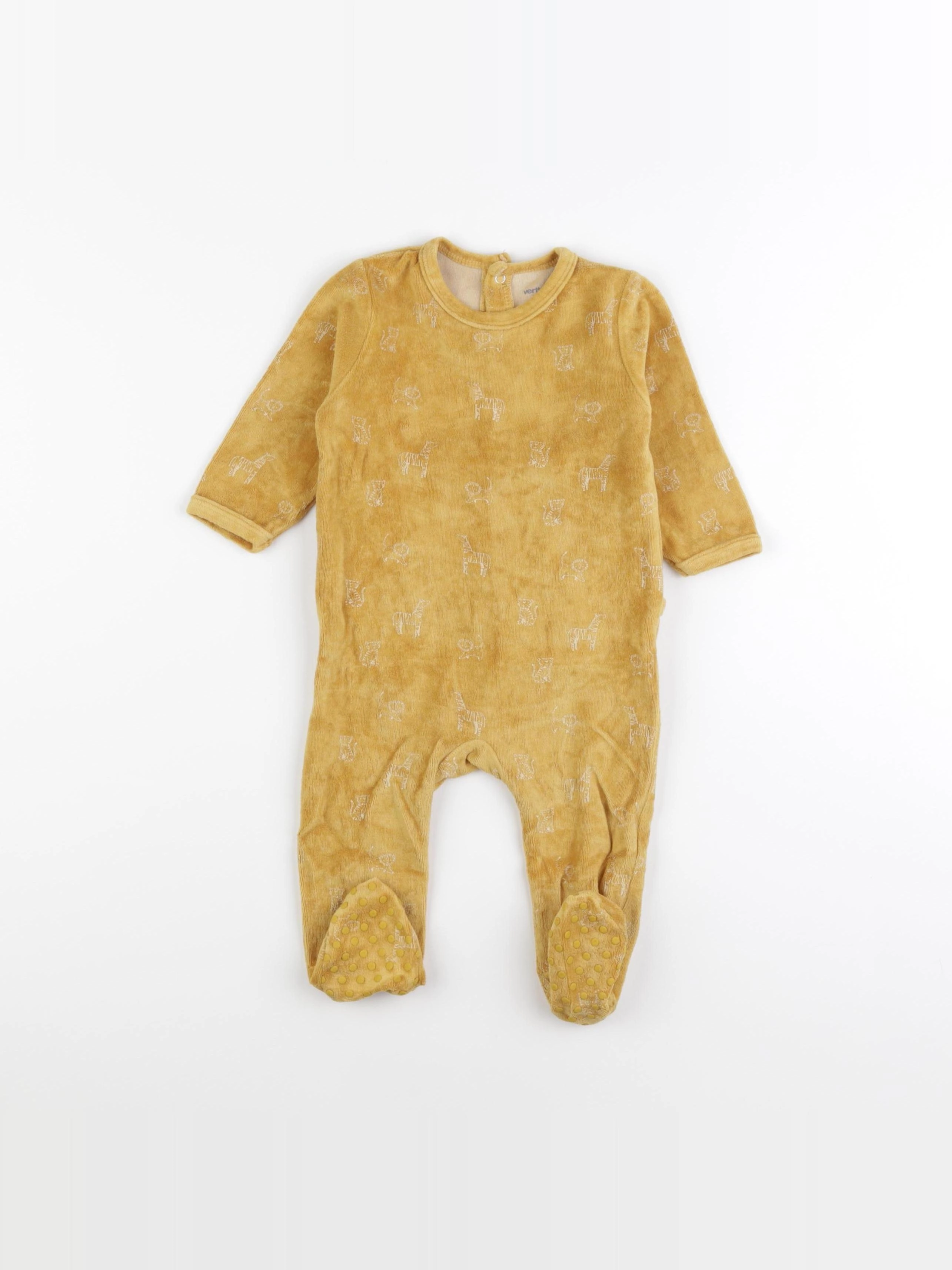 Vertbaudet - pyjama velours jaune - 9 mois