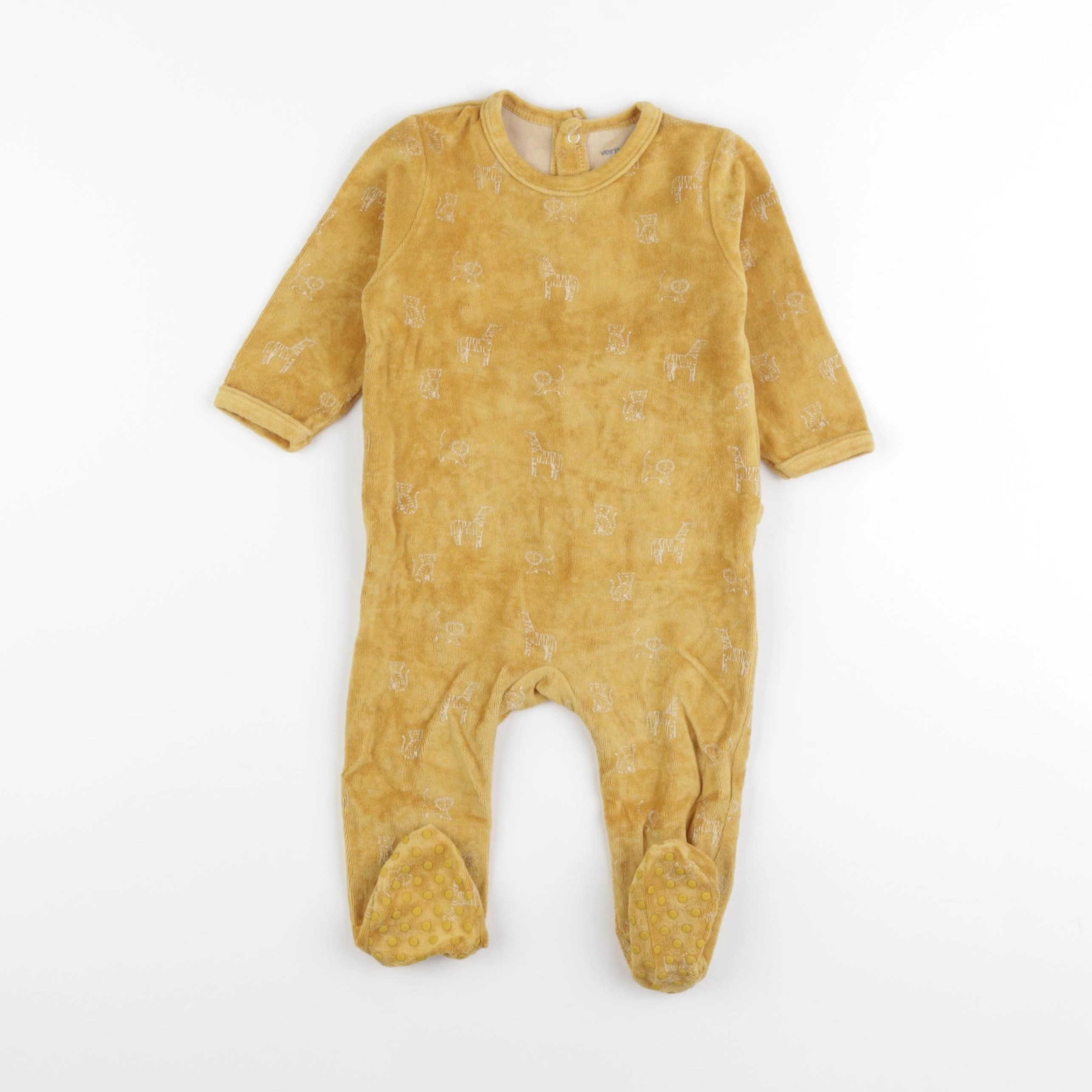 Vertbaudet - pyjama velours jaune - 9 mois