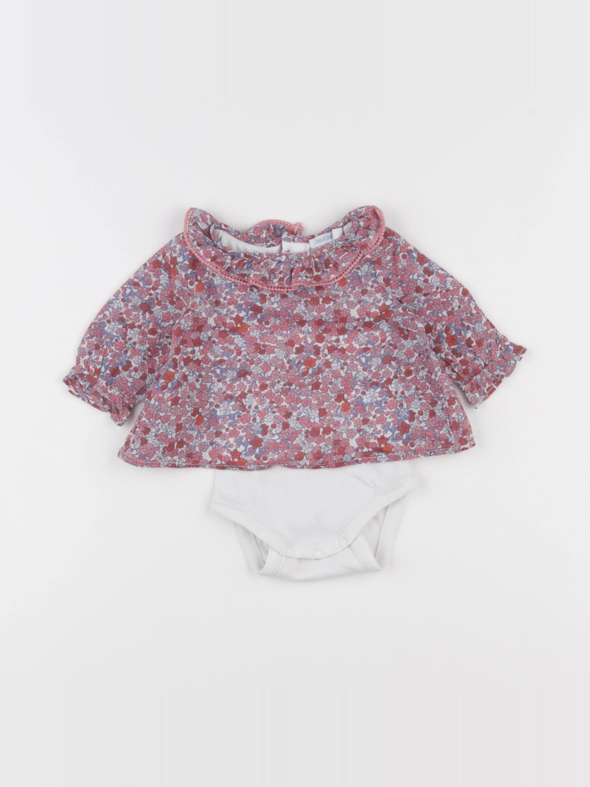Boutchou - body blouse rouge - 1 mois
