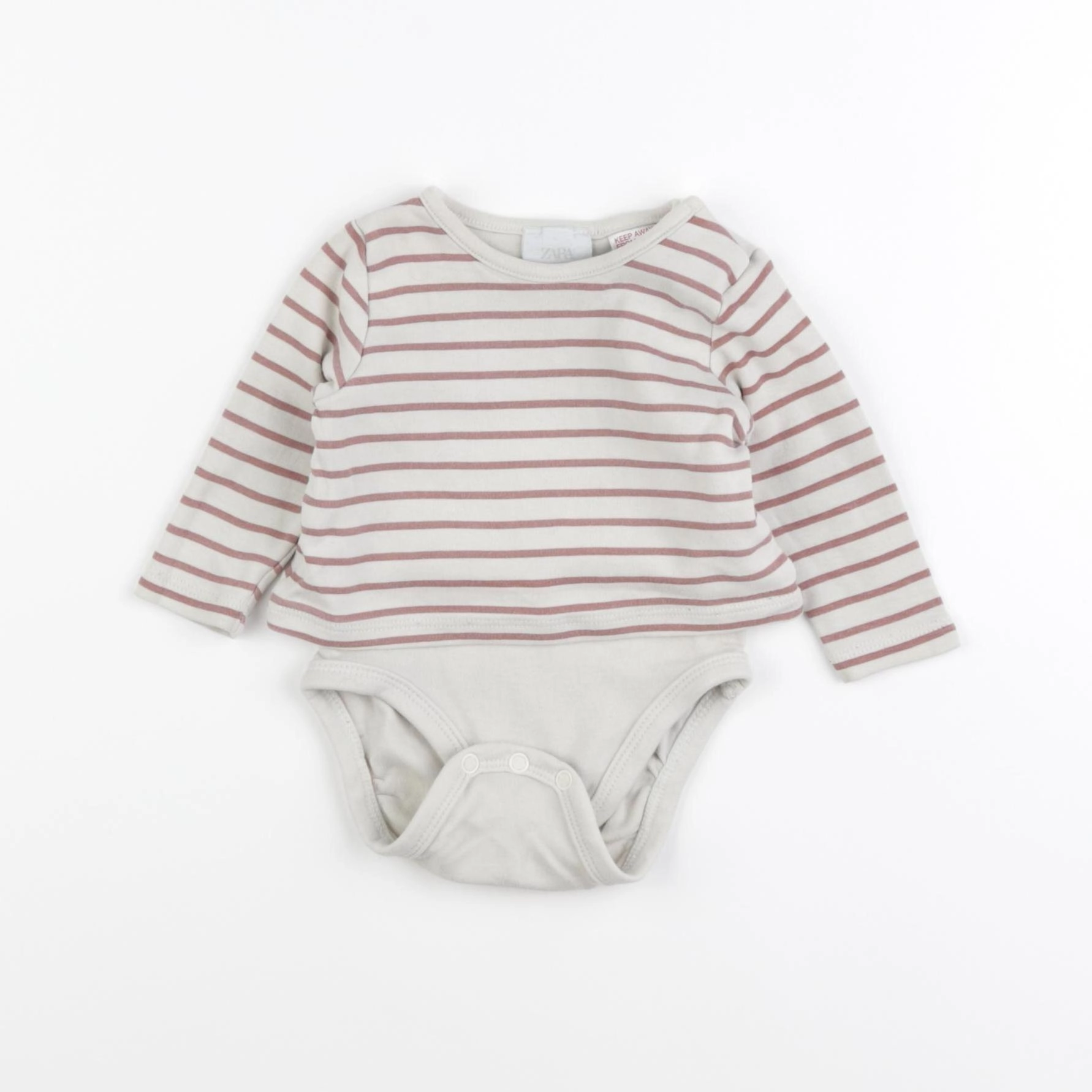 Zara - body tee-shirt beige - 1/3 mois